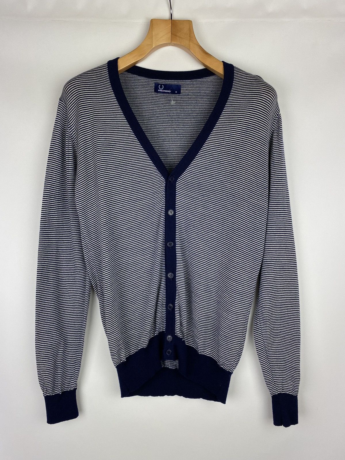 Fred Perry FP Fred Perry men’s merino wool striped cardigan sweater Size US M / EU 48-50 / 2 - 1 Thumbnail