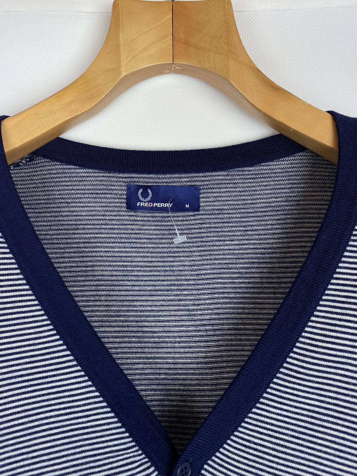 Fred Perry FP Fred Perry men’s merino wool striped cardigan sweater Size US M / EU 48-50 / 2 - 6 Thumbnail