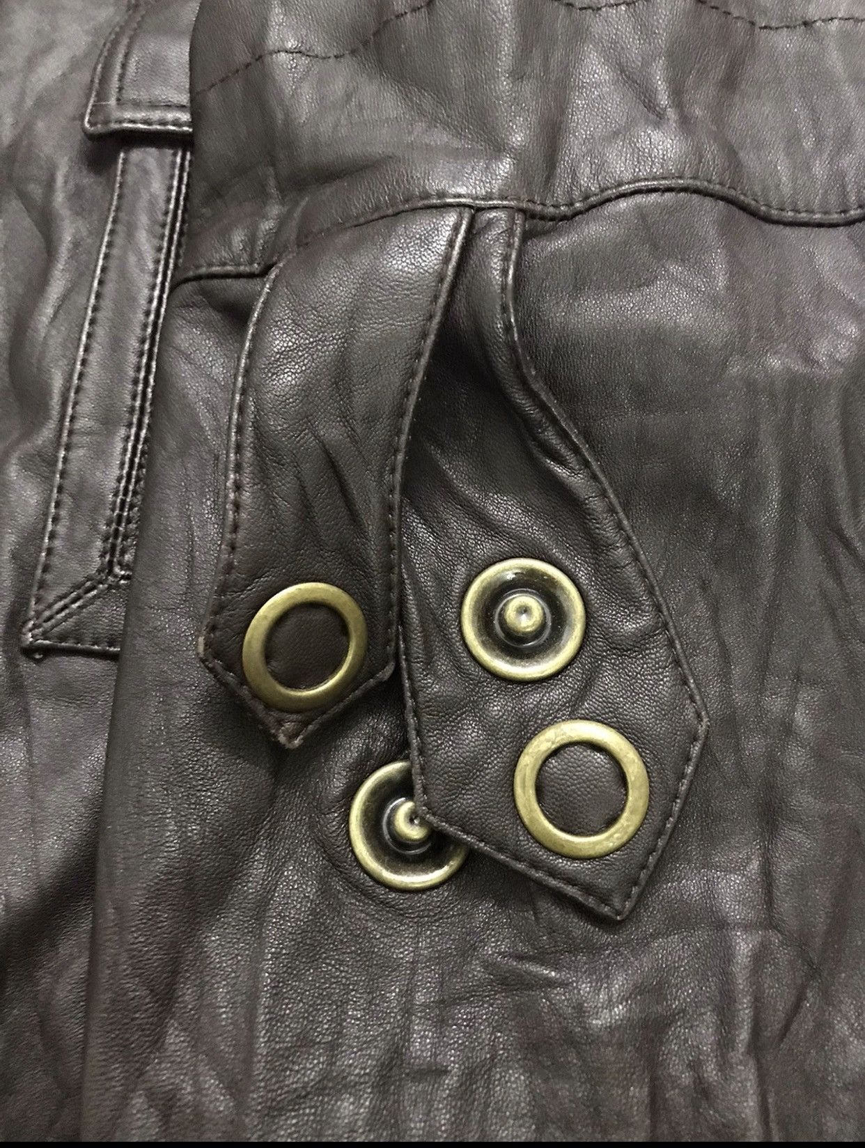 Genuine Leather × Leather Vintage ORAQLE Lamb Leather Riri Swiss Zip Cafe Racer Jacket Size US L / EU 52-54 / 3 - 9 Thumbnail