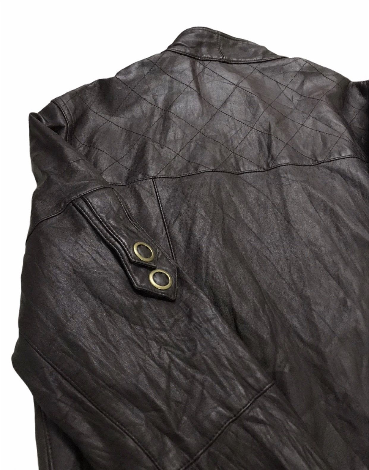Genuine Leather × Leather Vintage ORAQLE Lamb Leather Riri Swiss Zip Cafe Racer Jacket Size US L / EU 52-54 / 3 - 8 Thumbnail