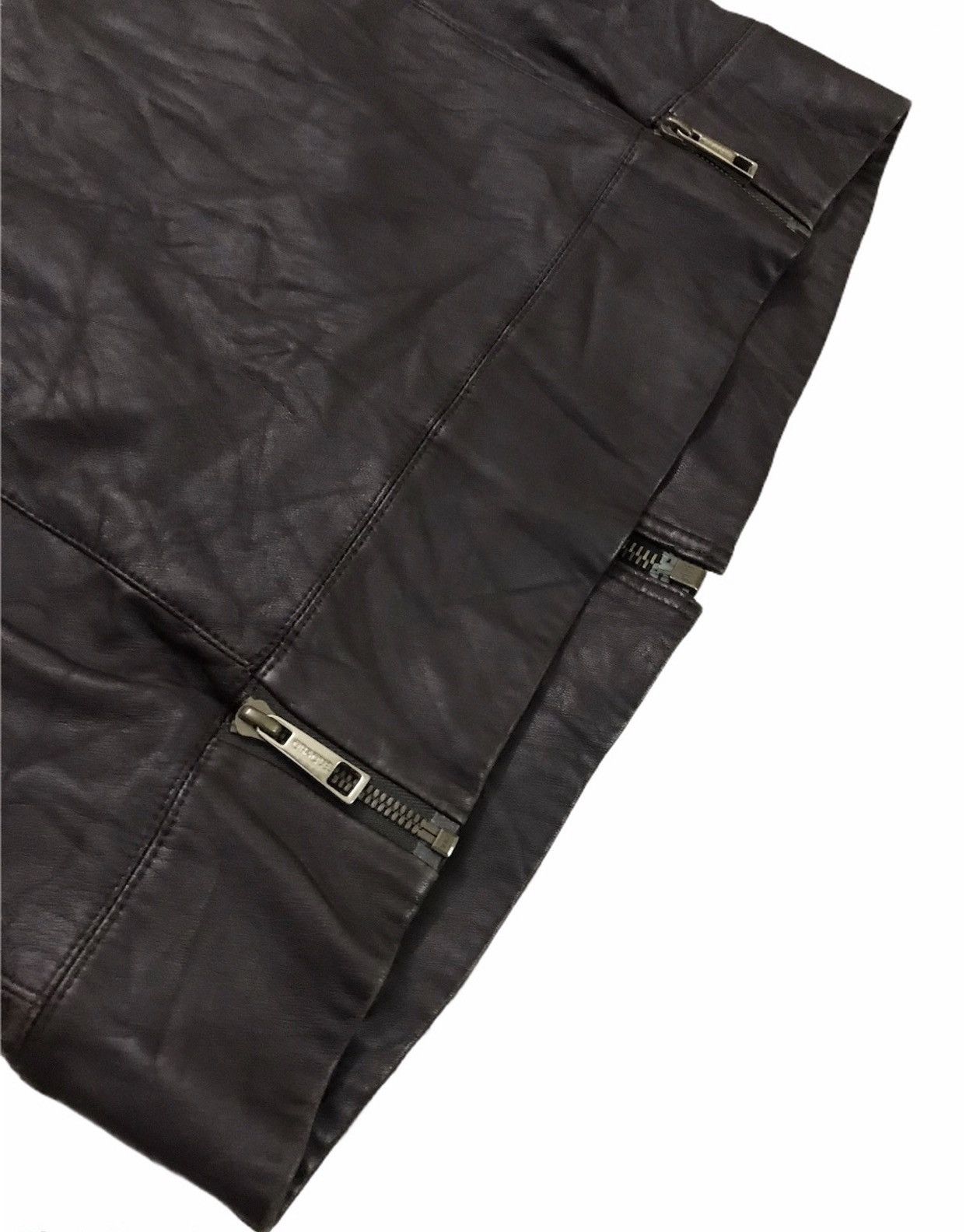 Genuine Leather × Leather Vintage ORAQLE Lamb Leather Riri Swiss Zip Cafe Racer Jacket Size US L / EU 52-54 / 3 - 11 Thumbnail