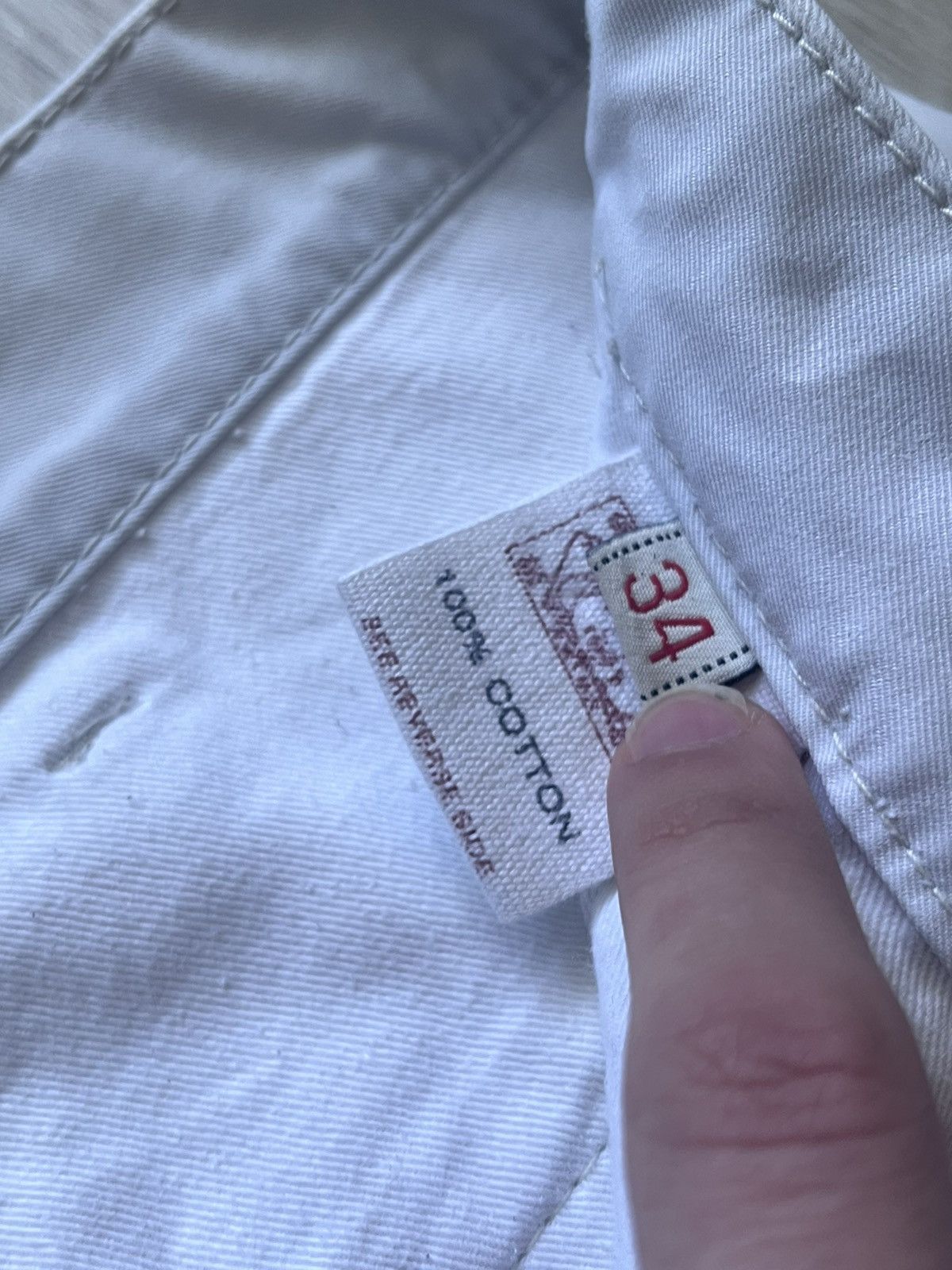 Evisu × Japanese Brand Vintage Rare Evisu White Bermuda Shorts Crème luxury Size US 34 / EU 50 - 7 Thumbnail