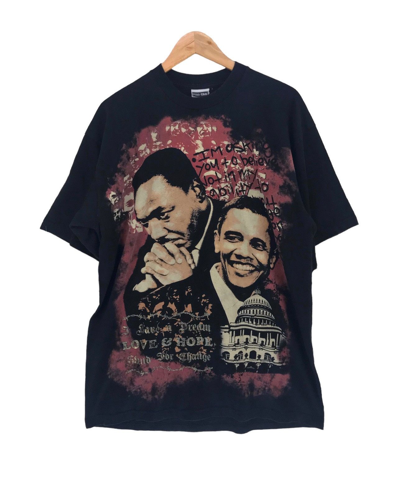 Vintage Vintage 2000s OBAMA & MARTIN LUTHER Love & Hope Shirt Size US XL / EU 56 / 4 - 1 Thumbnail