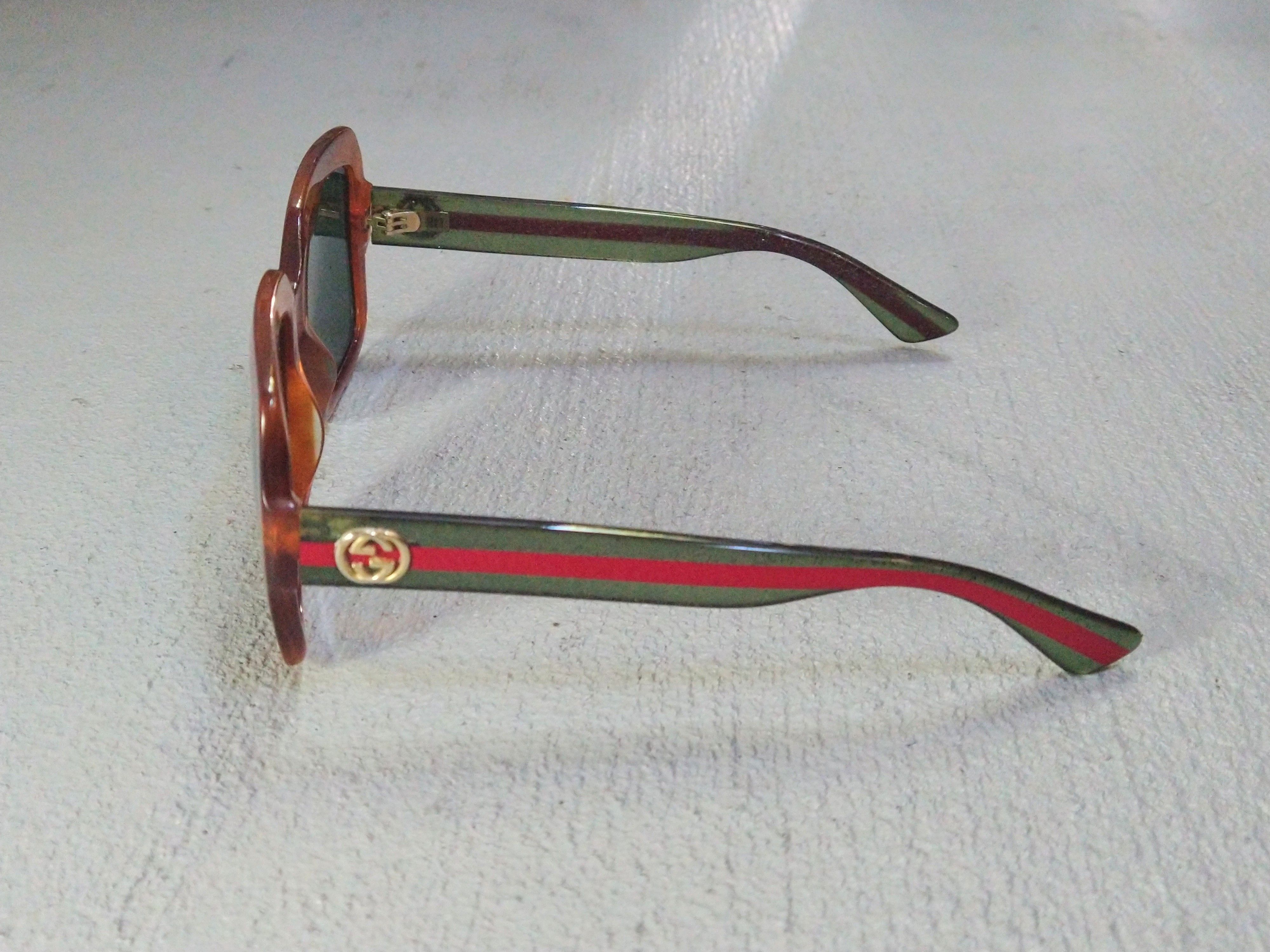 Gucci Gucci Sunglasses GG0036 Brown Tortoise Green Italy Size ONE SIZE - 6 Thumbnail