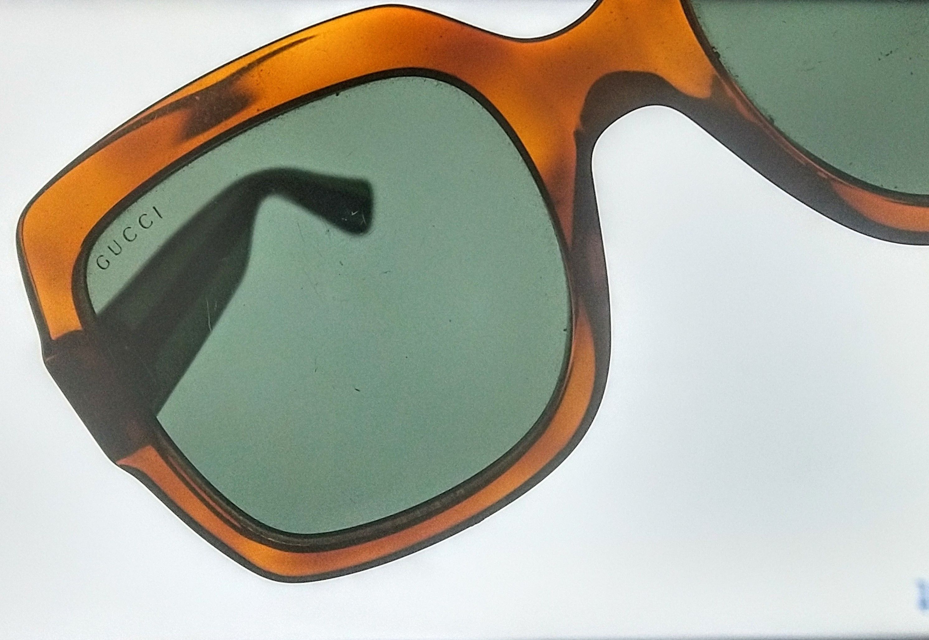 Gucci Gucci Sunglasses GG0036 Brown Tortoise Green Italy Size ONE SIZE - 15 Thumbnail