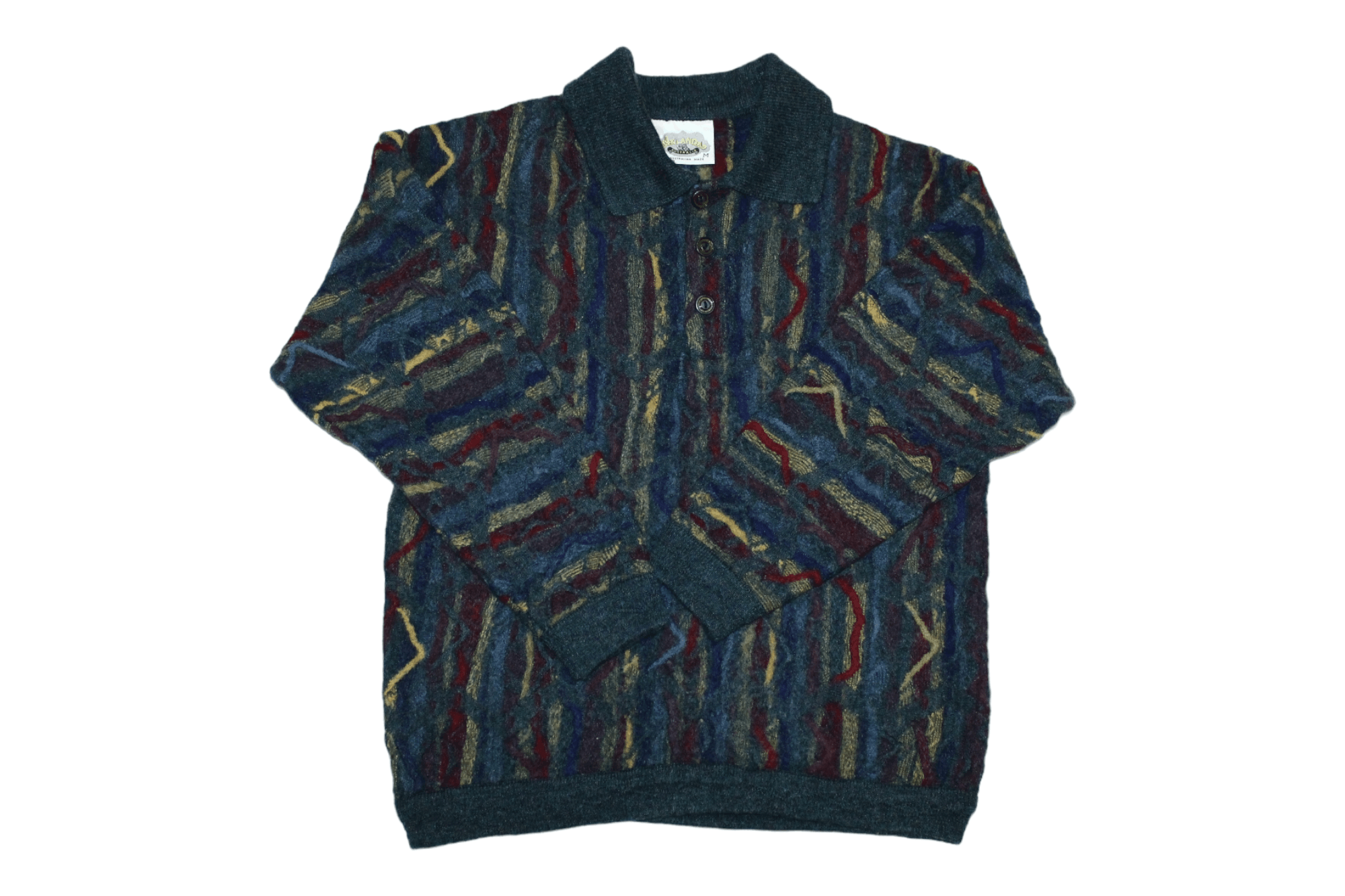 Coogi AKLANDA Australia Coloured Chunky Knit Collared Sweater Size S / US 4 / IT 40 - 1 Thumbnail