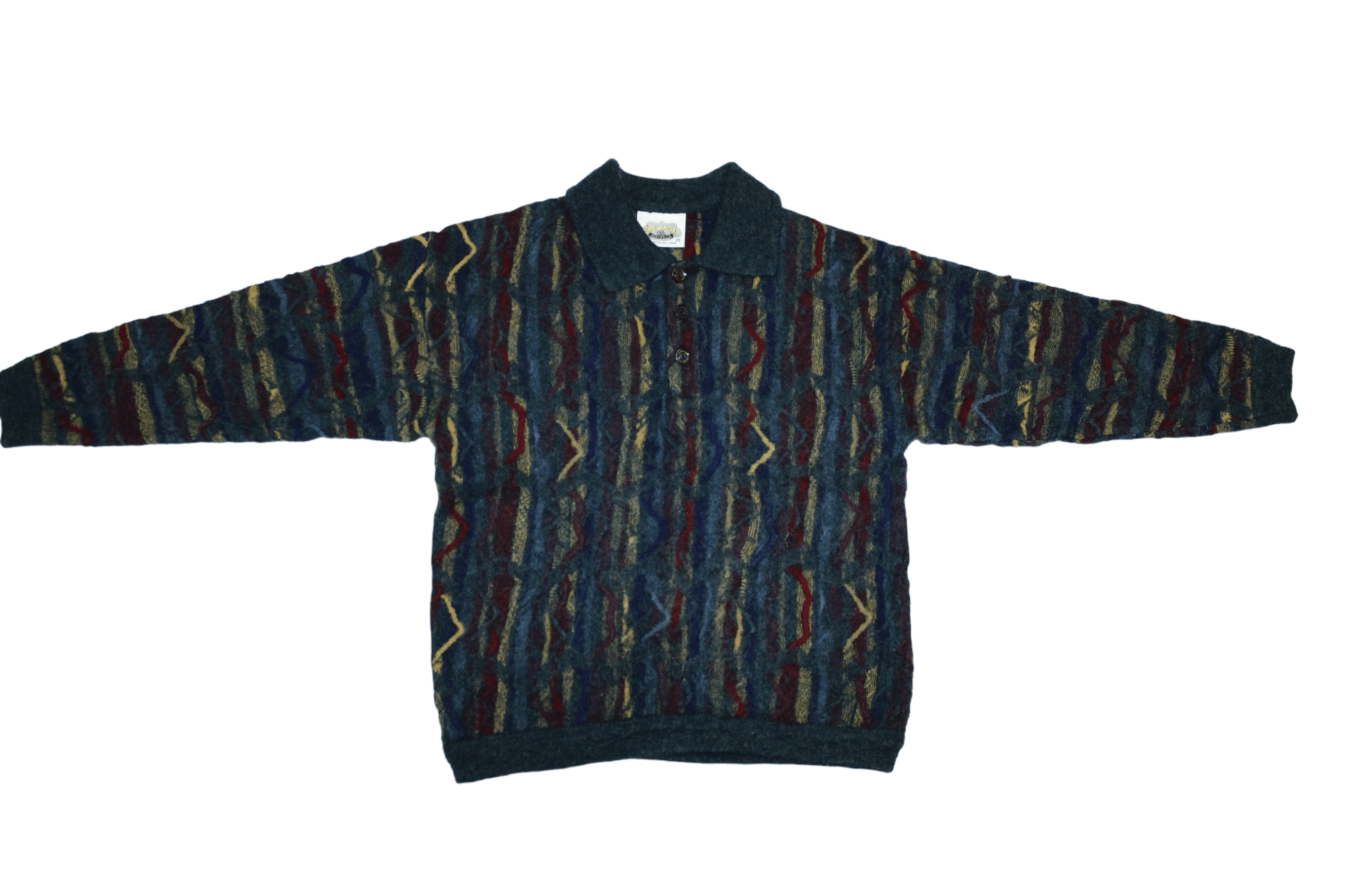 Coogi AKLANDA Australia Coloured Chunky Knit Collared Sweater Size S / US 4 / IT 40 - 2 Thumbnail