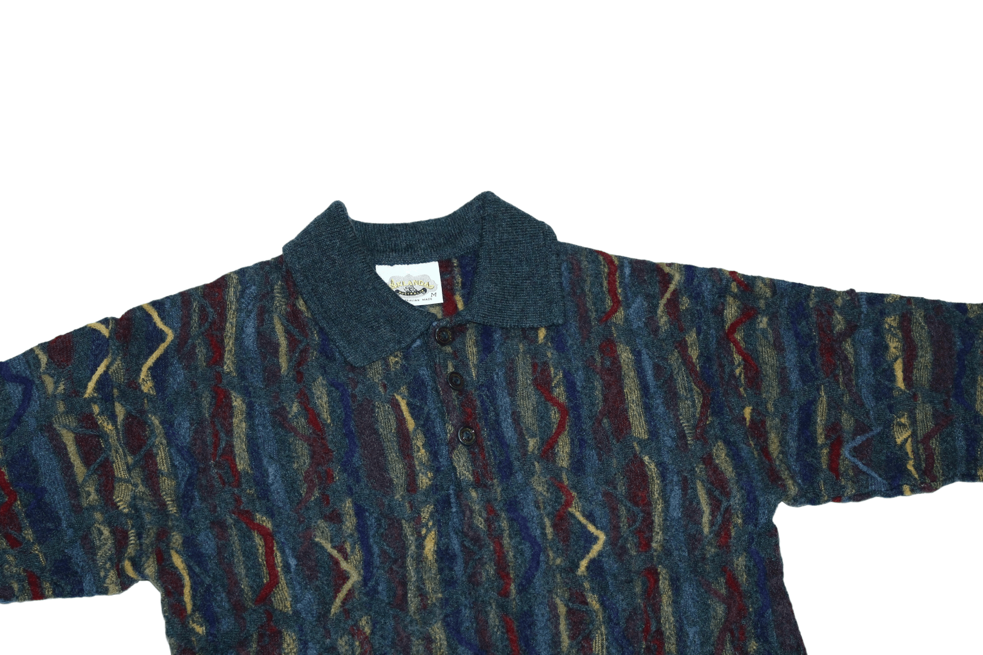 Coogi AKLANDA Australia Coloured Chunky Knit Collared Sweater Size S / US 4 / IT 40 - 3 Thumbnail