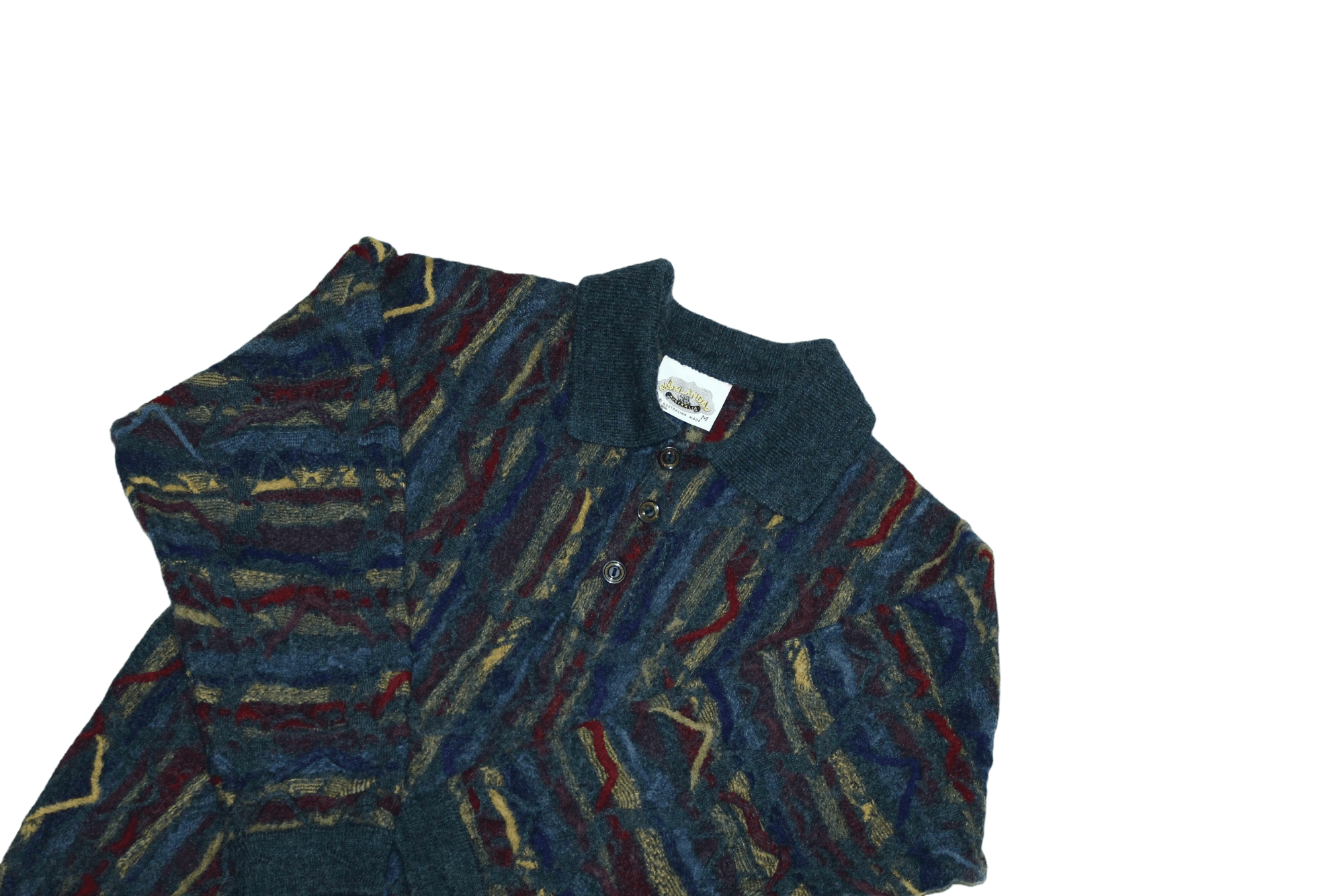 Coogi AKLANDA Australia Coloured Chunky Knit Collared Sweater Size S / US 4 / IT 40 - 4 Thumbnail