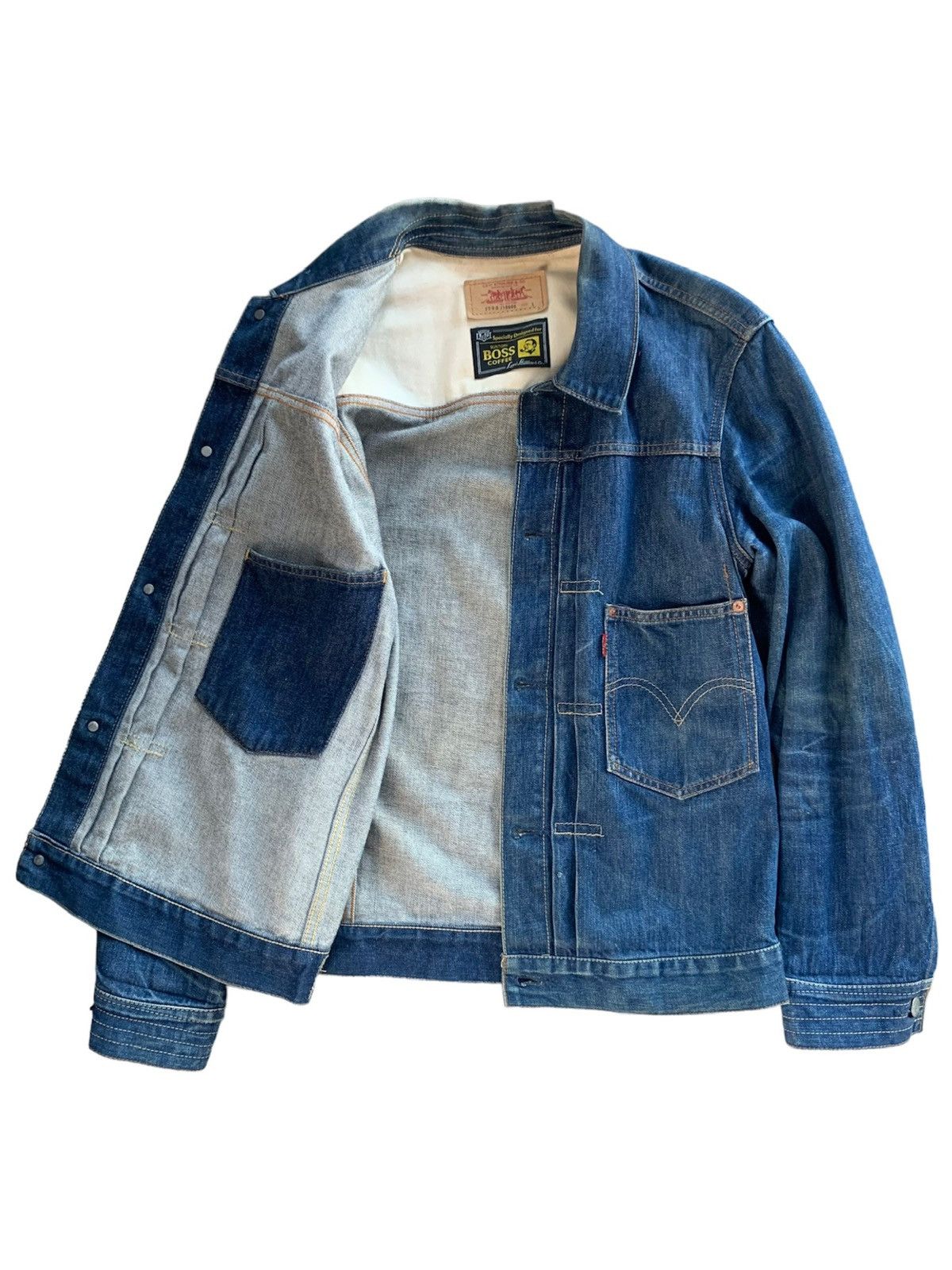 Levi's Vintage Levi’s x Boss Coffee Denim Jacket Limited 1793/10000 Size US L / EU 52-54 / 3 - 3 Thumbnail