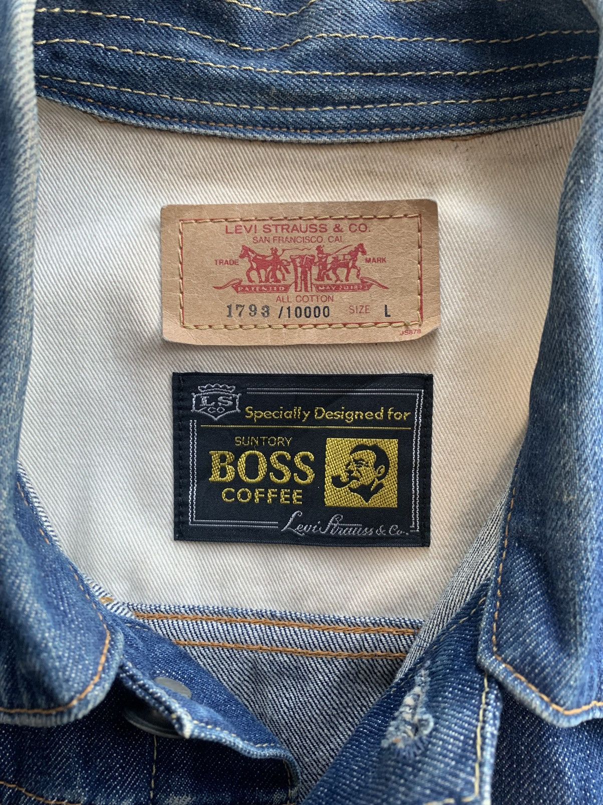 Levi's Vintage Levi’s x Boss Coffee Denim Jacket Limited 1793/10000 Size US L / EU 52-54 / 3 - 11 Thumbnail
