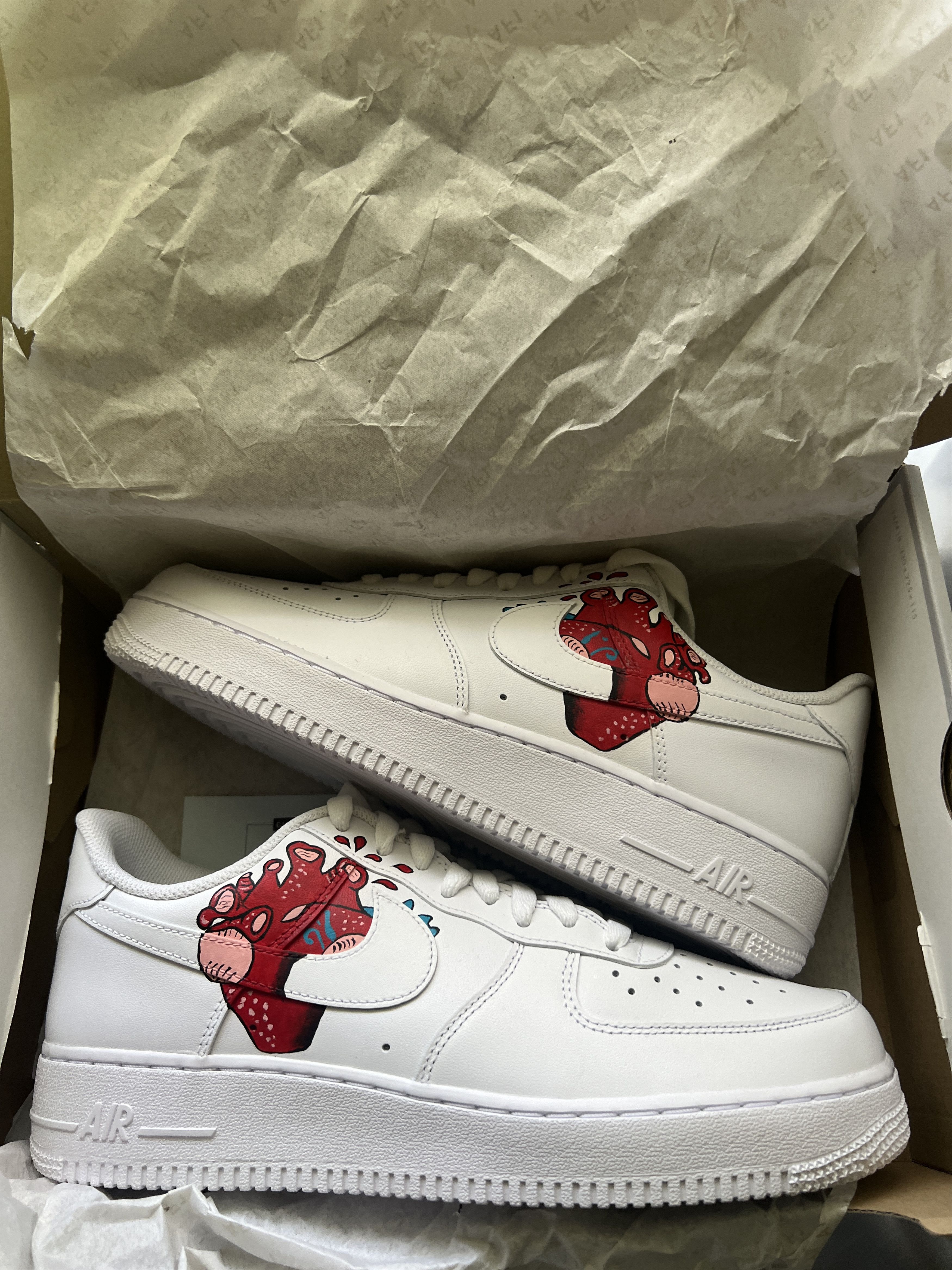 Hand Painted Heart Air Force