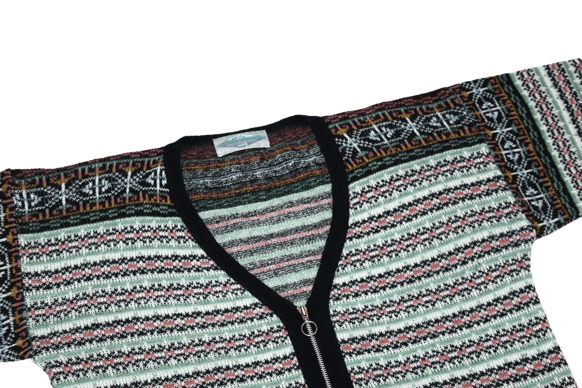 Homespun Knitwear Jacquard Paris Wool Blend Native Pattern Oversize Cardigan Size M / US 6-8 / IT 42-44 - 3 Thumbnail
