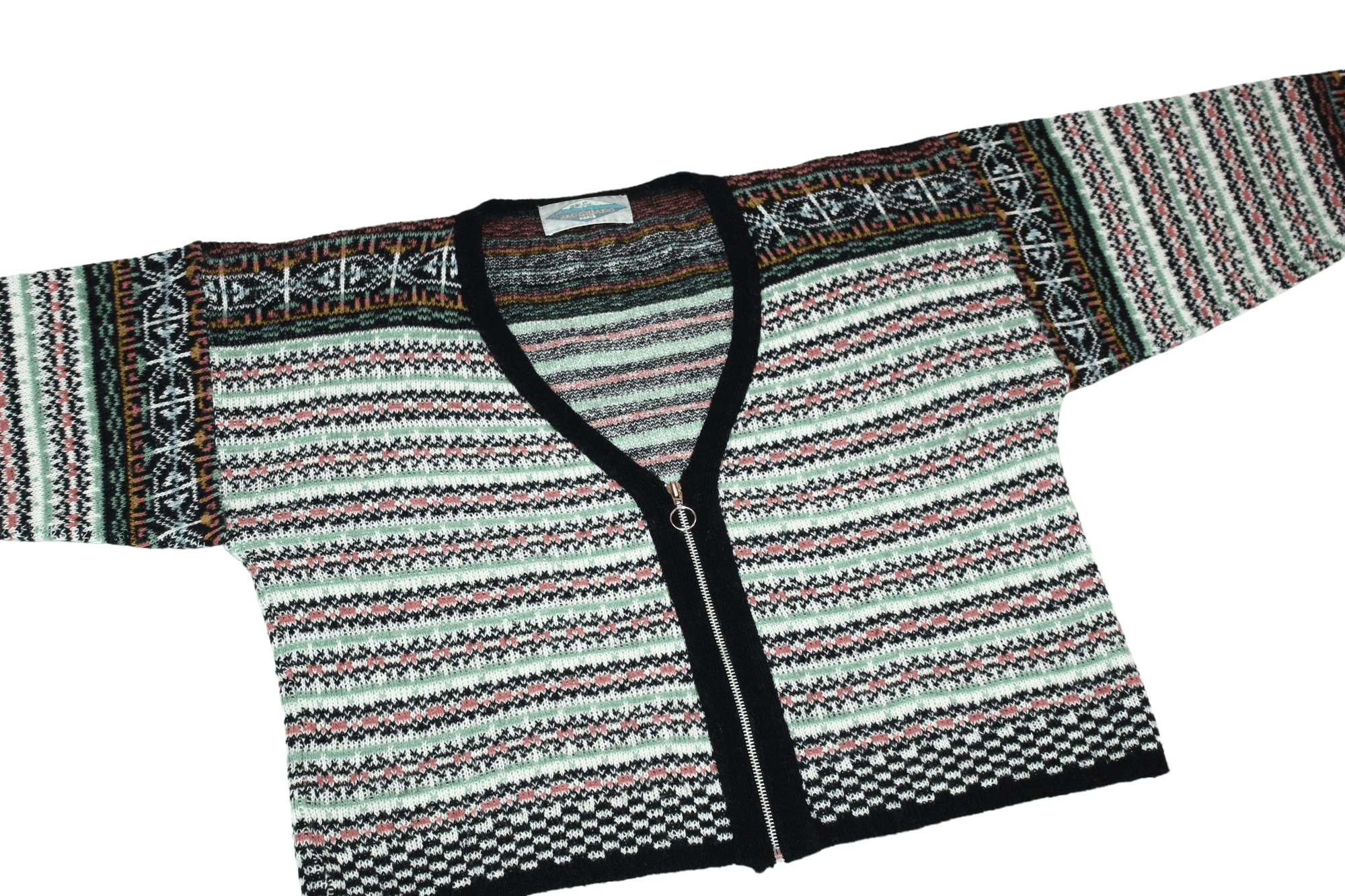 Homespun Knitwear Jacquard Paris Wool Blend Native Pattern Oversize Cardigan Size M / US 6-8 / IT 42-44 - 5 Thumbnail