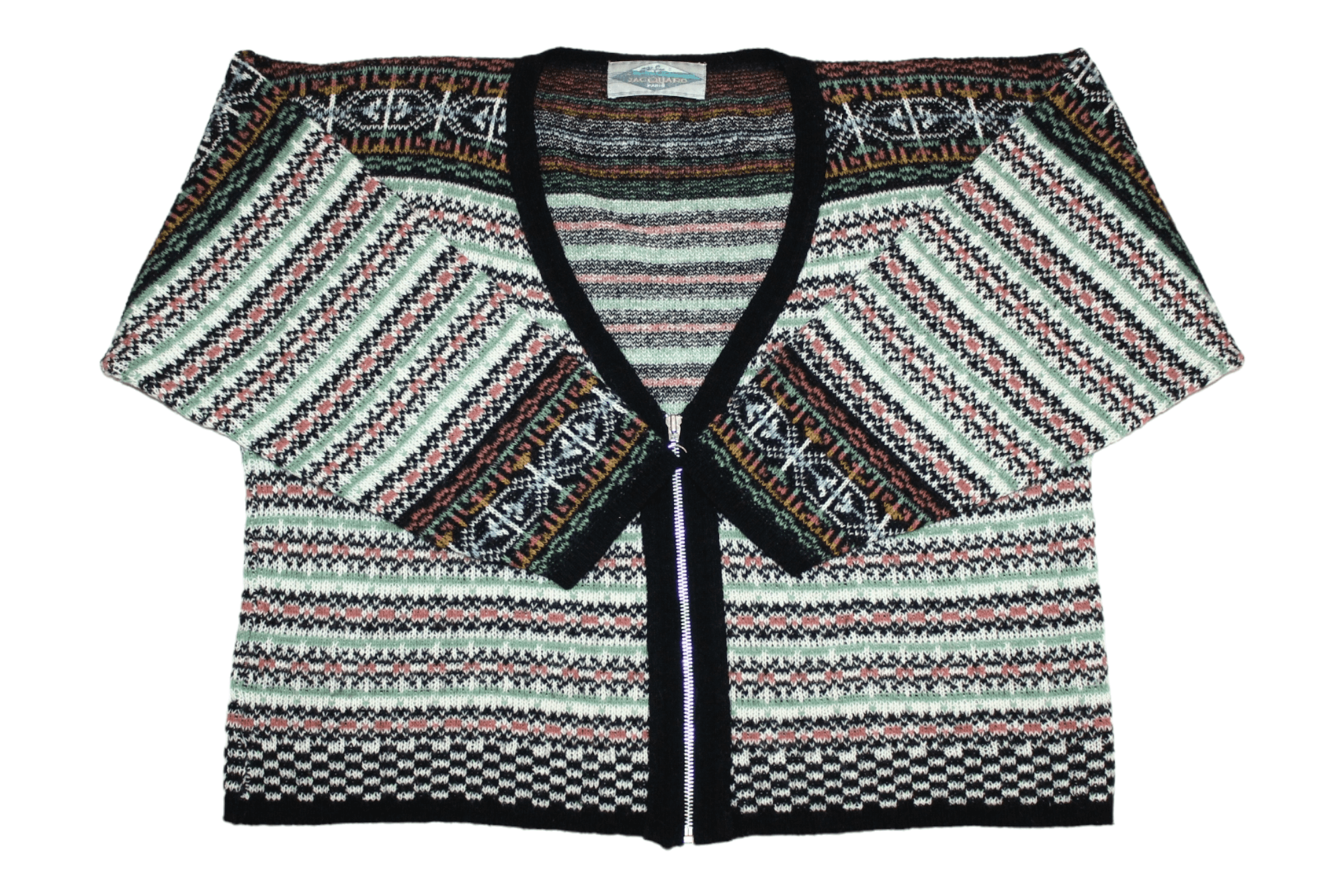 Homespun Knitwear Jacquard Paris Wool Blend Native Pattern Oversize Cardigan Size M / US 6-8 / IT 42-44 - 1 Thumbnail