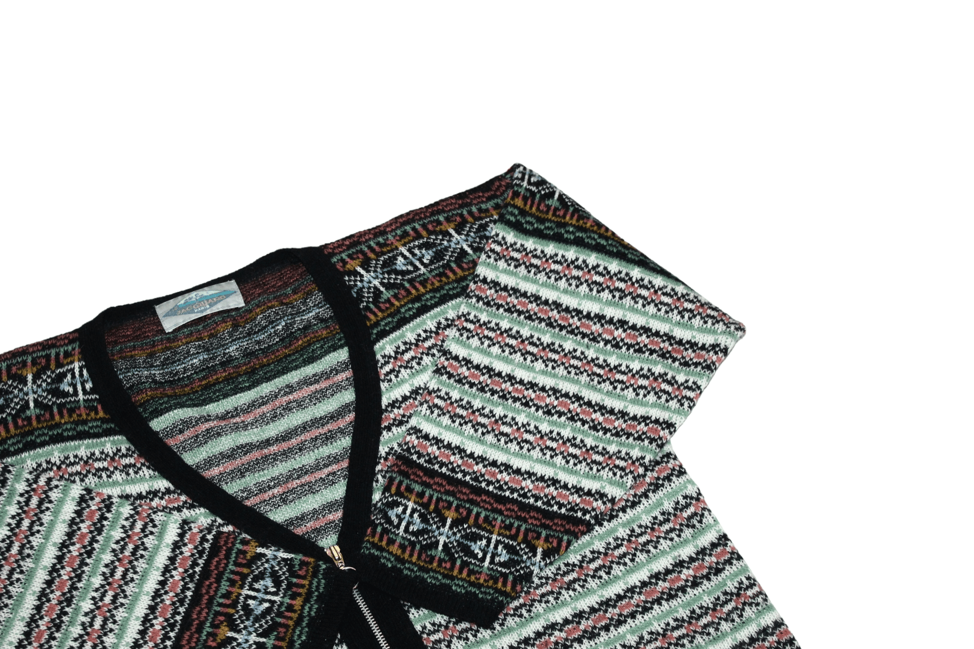 Homespun Knitwear Jacquard Paris Wool Blend Native Pattern Oversize Cardigan Size M / US 6-8 / IT 42-44 - 6 Thumbnail