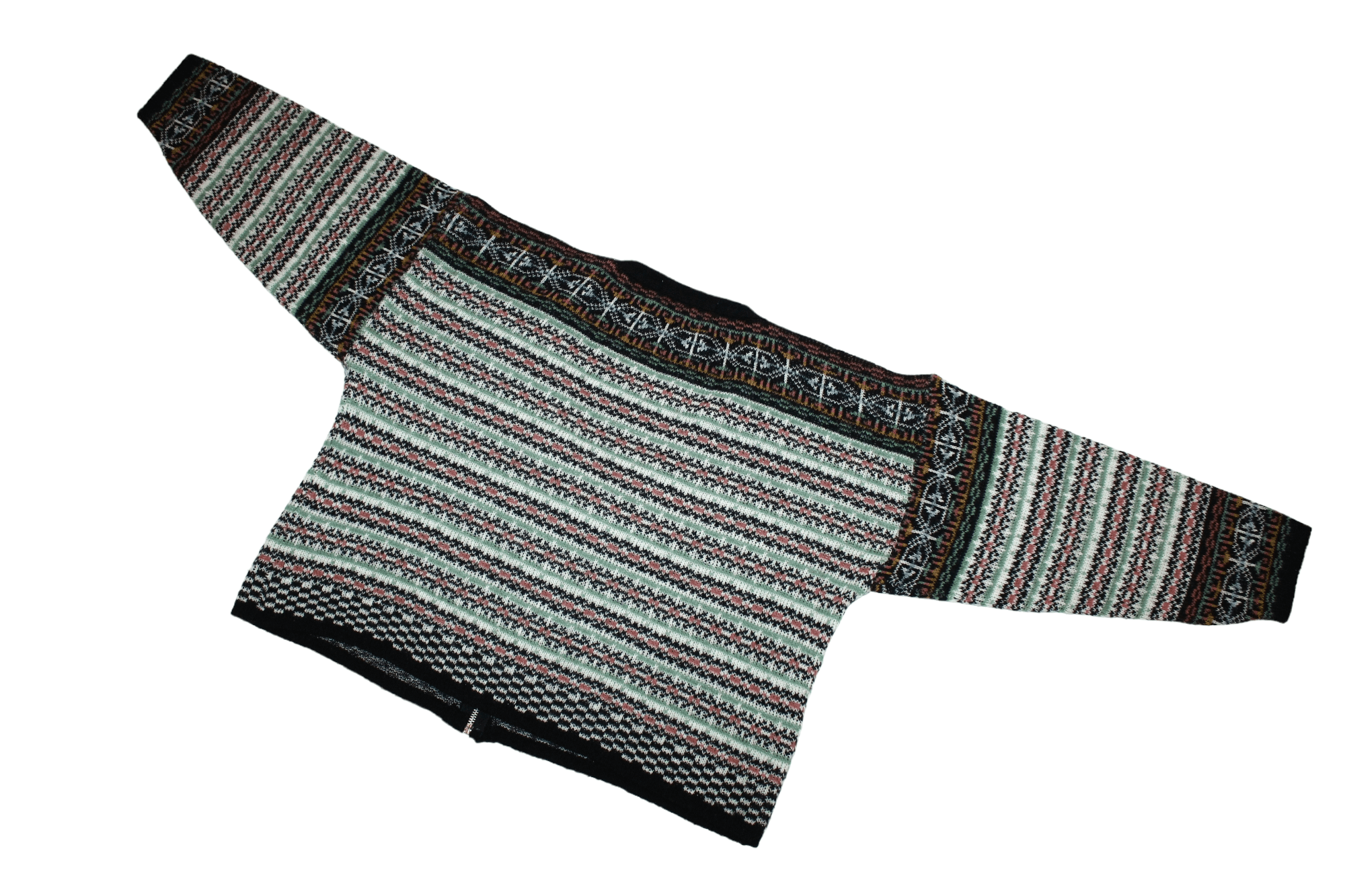 Homespun Knitwear Jacquard Paris Wool Blend Native Pattern Oversize Cardigan Size M / US 6-8 / IT 42-44 - 10 Thumbnail
