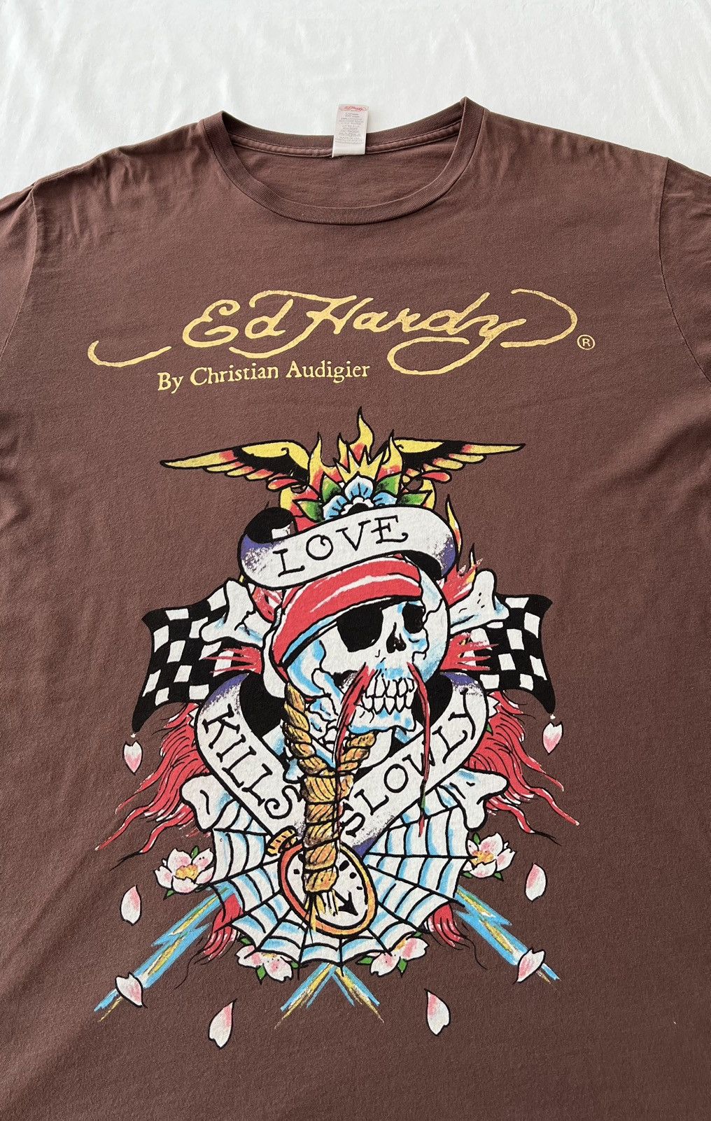 Christian Audigier Ed Hardy Christian Audigier Skull Streetwear Brown Tee Size US L / EU 52-54 / 3 - 3 Thumbnail