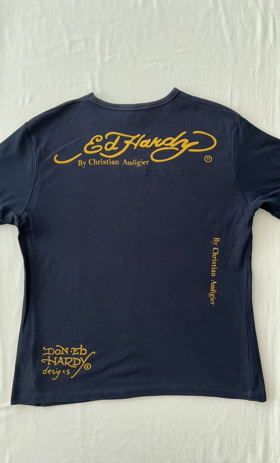 Christian Audigier Ed Hardy Christian Audigier Eagle Streetwear Navy Tee Size US L / EU 52-54 / 3 - 8 Thumbnail