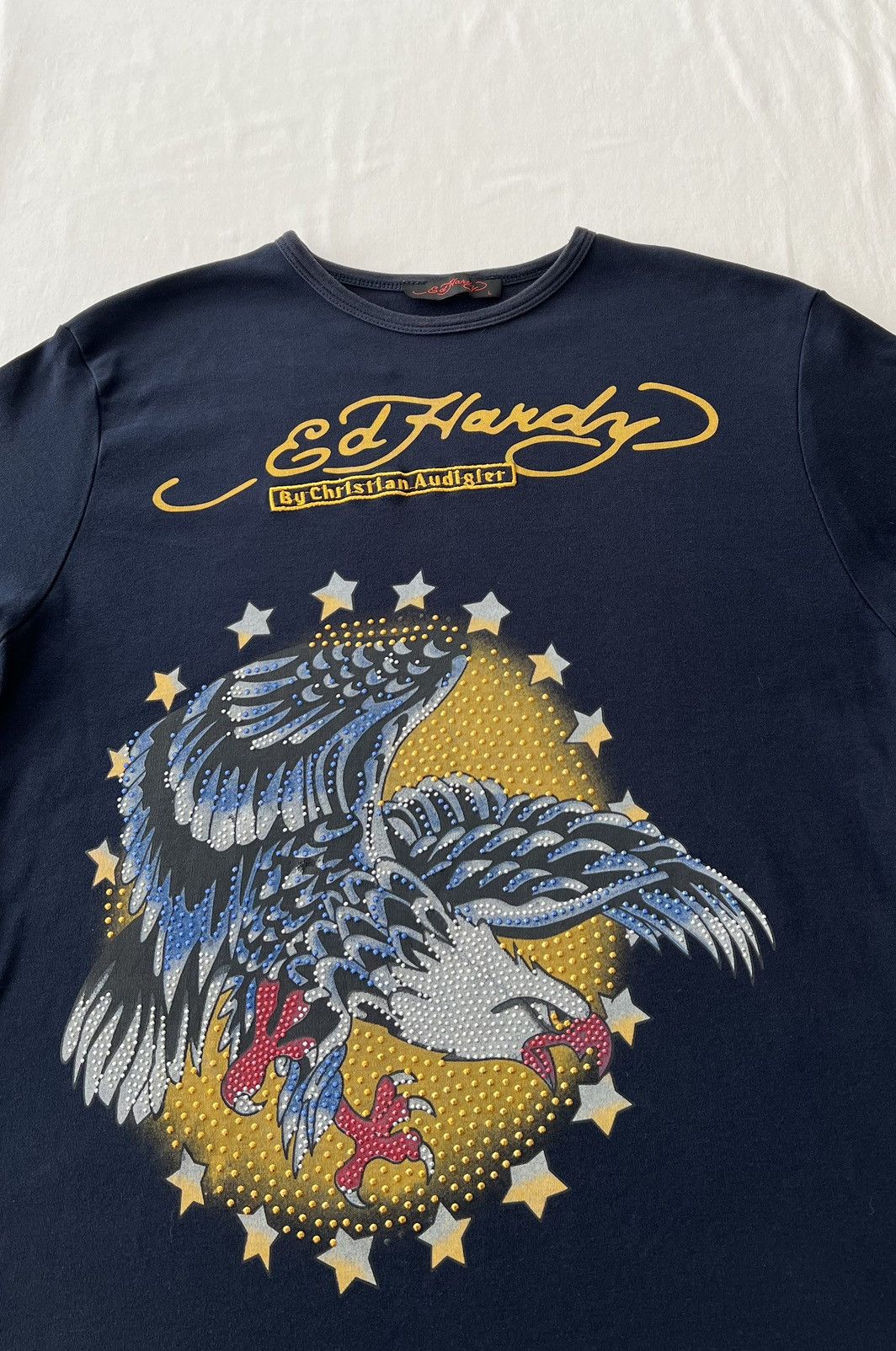 Christian Audigier Ed Hardy Christian Audigier Eagle Streetwear Navy Tee Size US L / EU 52-54 / 3 - 3 Thumbnail