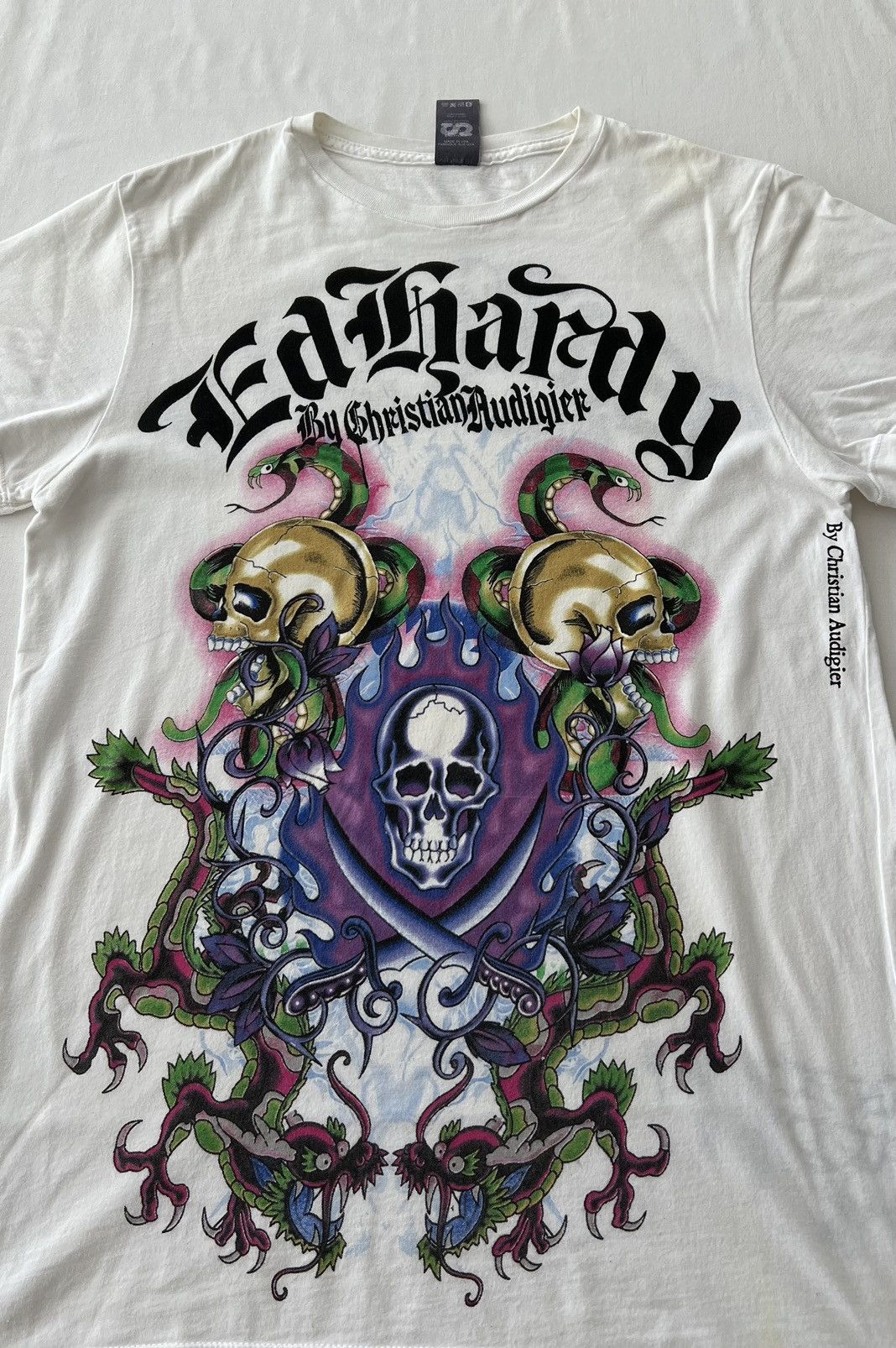 Christian Audigier Ed Hardy Christian Audigier Skull Streetwear White Tee Size US S / EU 44-46 / 1 - 3 Thumbnail
