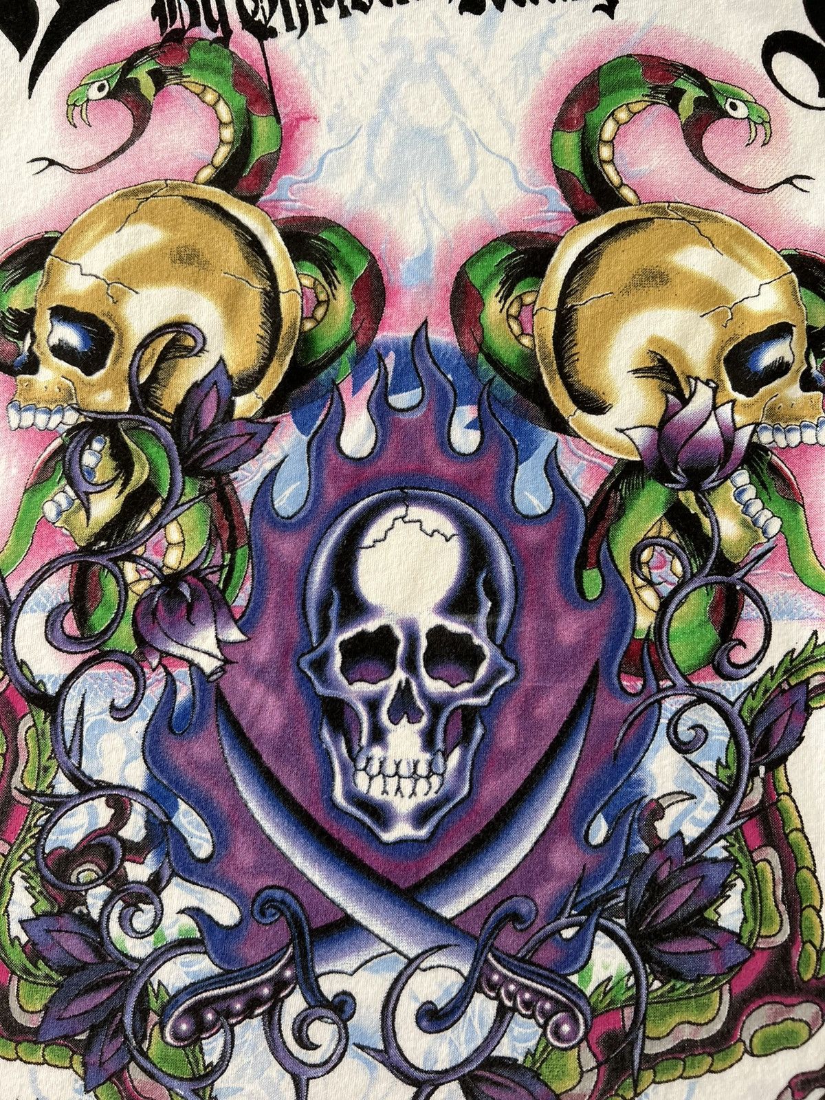 Christian Audigier Ed Hardy Christian Audigier Skull Streetwear White Tee Size US S / EU 44-46 / 1 - 4 Thumbnail