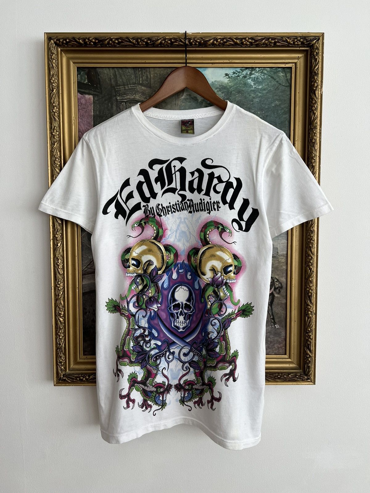 Christian Audigier Ed Hardy Christian Audigier Skull Streetwear White Tee Size US S / EU 44-46 / 1 - 1 Thumbnail