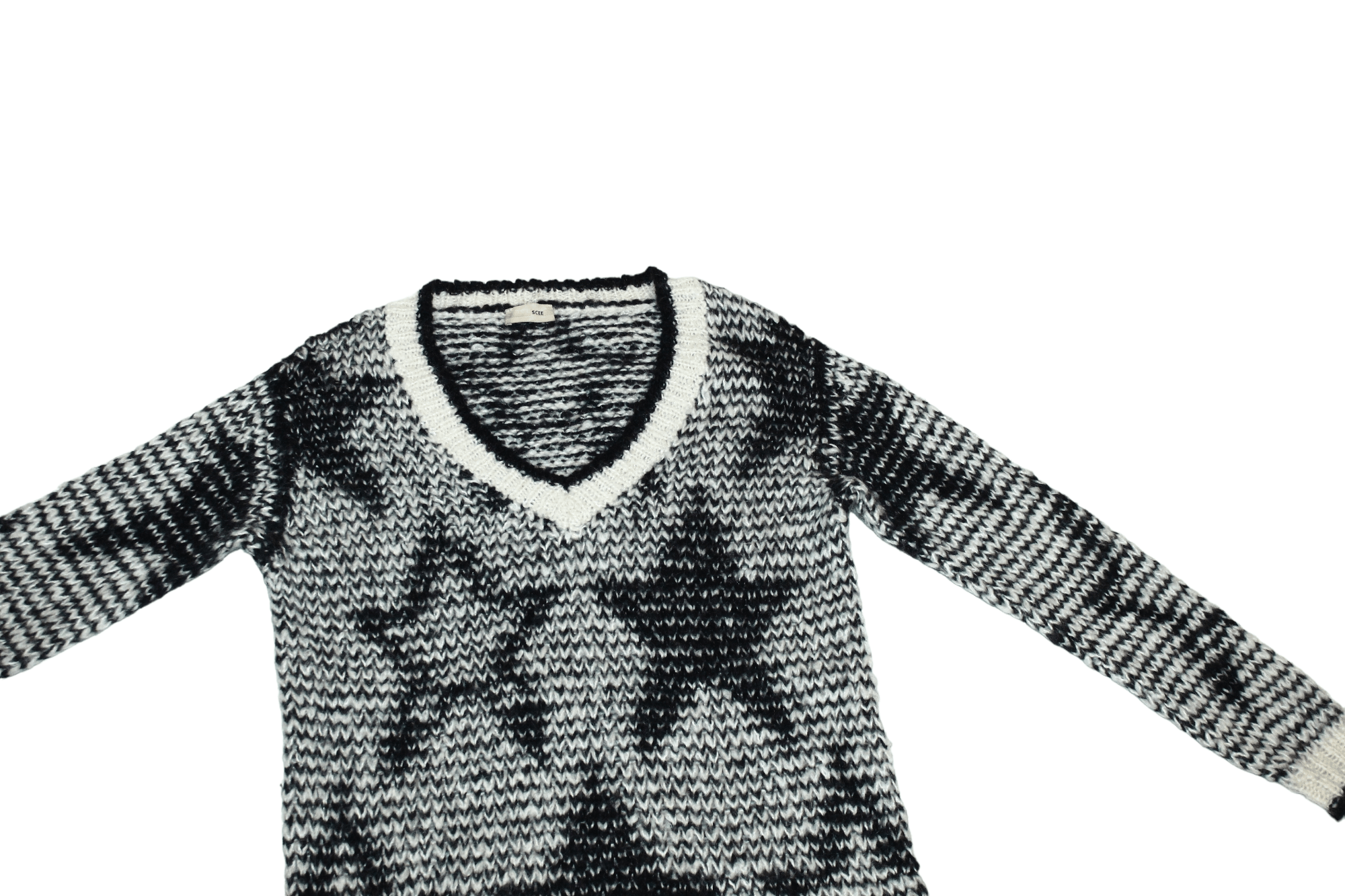 TWINSET SCEE by Twin-Set Stars Pattern Chunky Knit Mohair Sweater Size XS / US 0-2 / IT 36-38 - 13 Thumbnail
