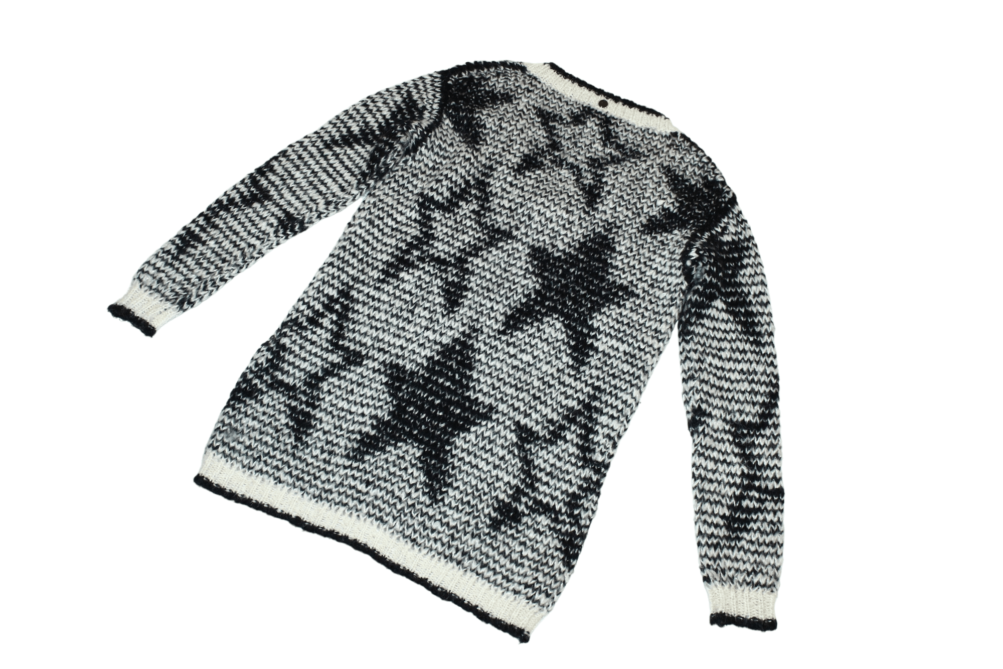 TWINSET SCEE by Twin-Set Stars Pattern Chunky Knit Mohair Sweater Size XS / US 0-2 / IT 36-38 - 8 Thumbnail