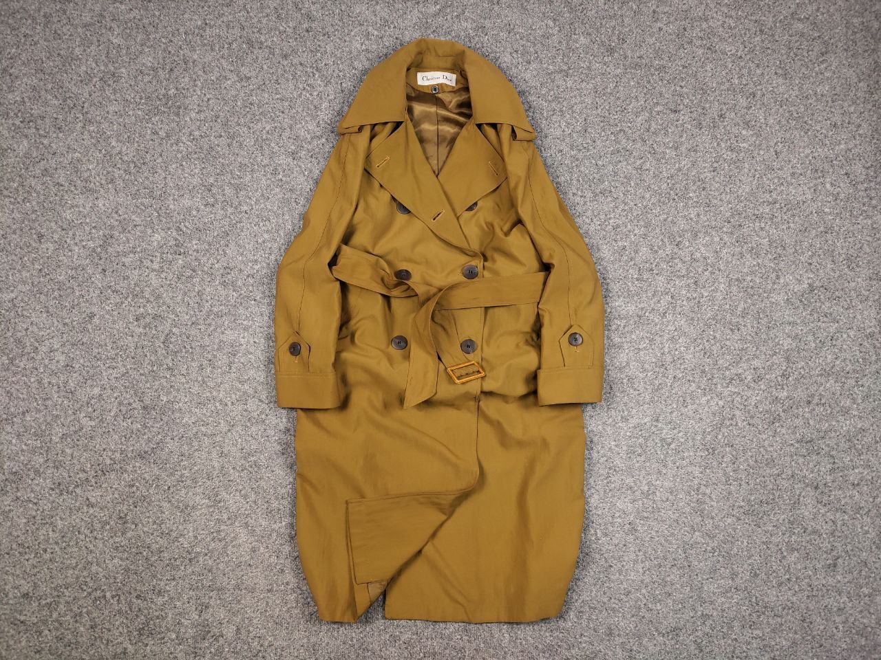 Christian Dior Monsieur Vintage 90's Christian Dior Yellow Gold Trench Coat Jacket Size M / US 6-8 / IT 42-44 - 1 Thumbnail