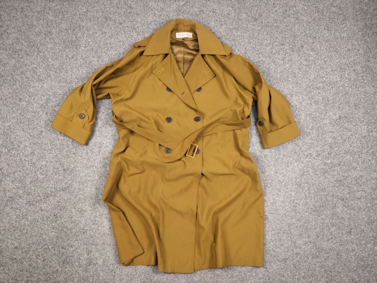 Christian Dior Monsieur Vintage 90's Christian Dior Yellow Gold Trench Coat Jacket Size M / US 6-8 / IT 42-44 - 12 Thumbnail