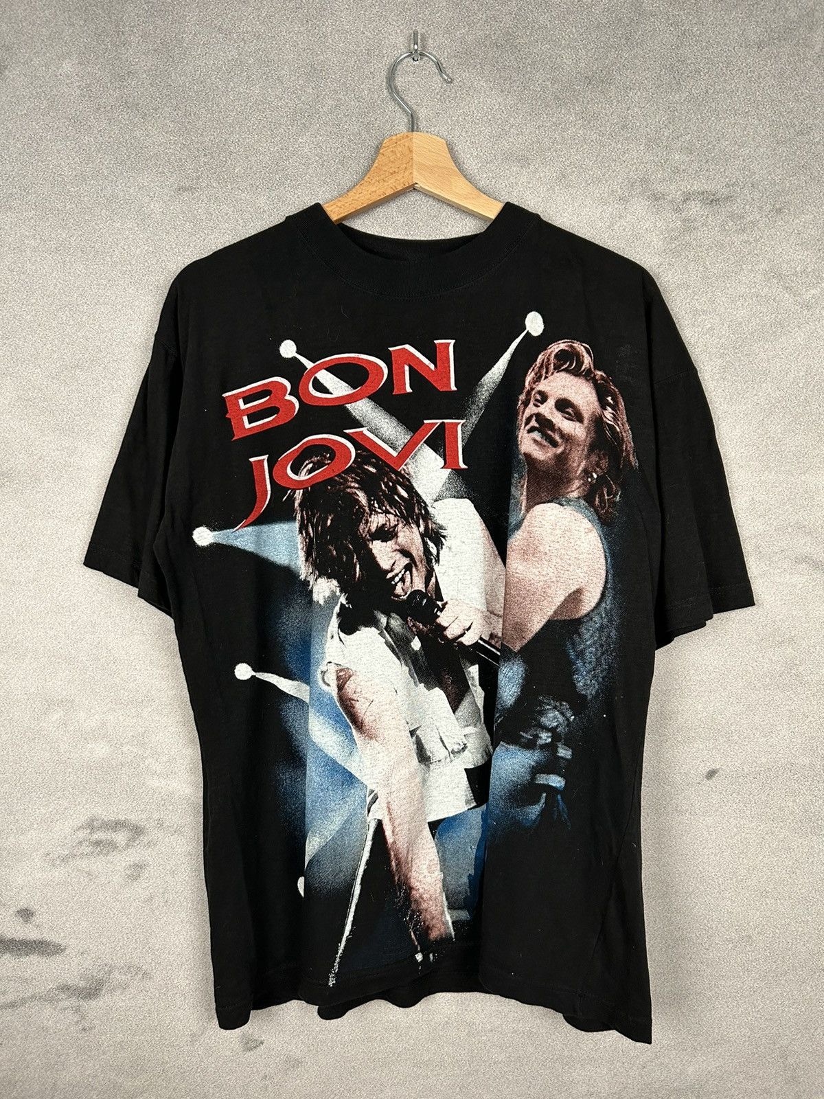 Band Tees Vintage Rock Band Tee Bon Jovi 90s Full Printed Metal Size US M / EU 48-50 / 2 - 1 Thumbnail