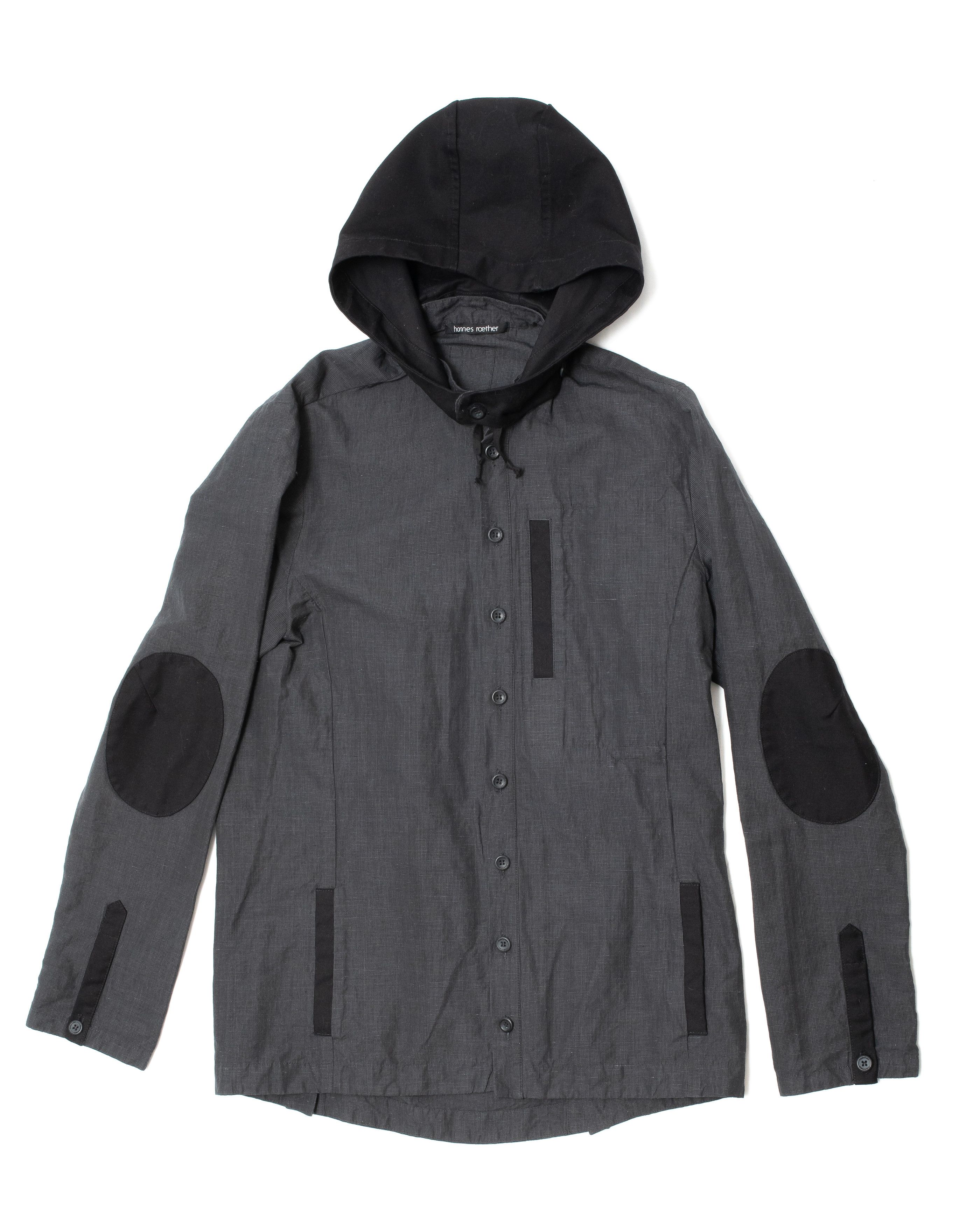 image of Avant Garde x Hannes Roether Hooded Overshirt Jacket in Grey/Black, Men's (Size Medium)