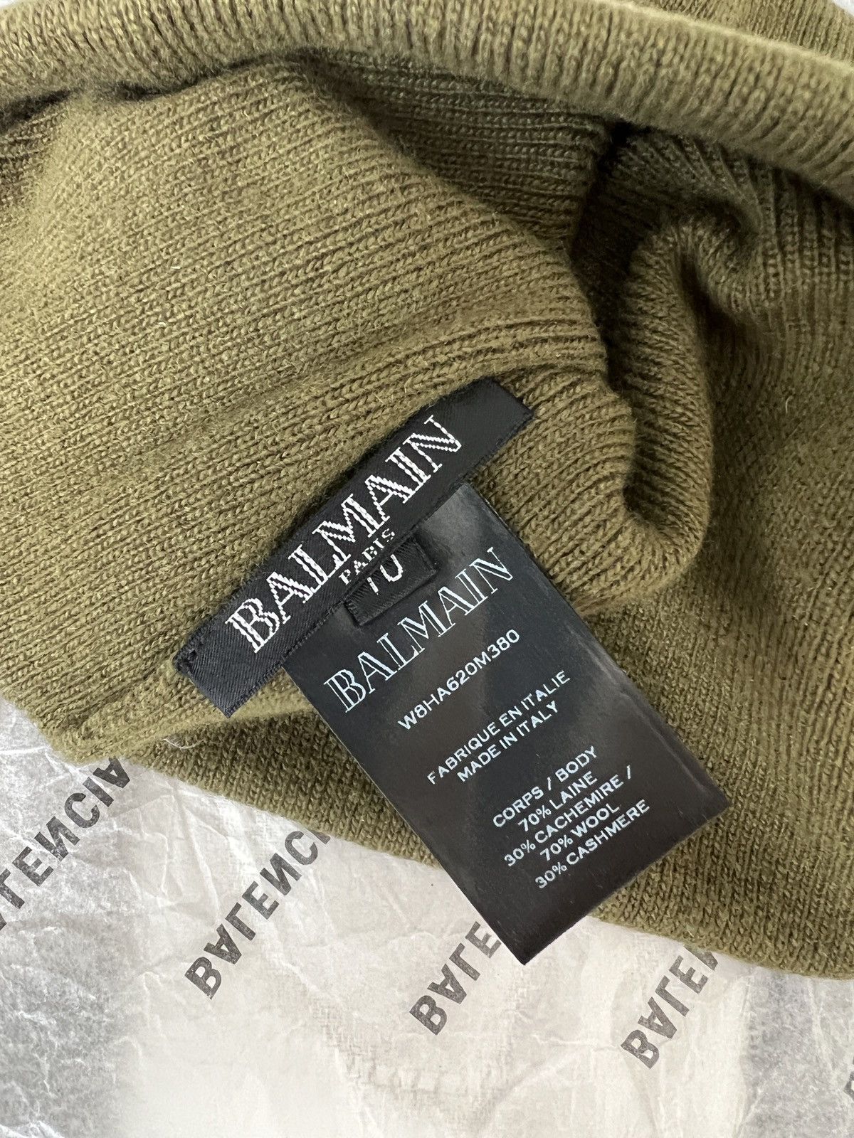 Balmain Balmain Logo W8HA620M380 Khaki Beanie hat Size ONE SIZE - 11 Thumbnail