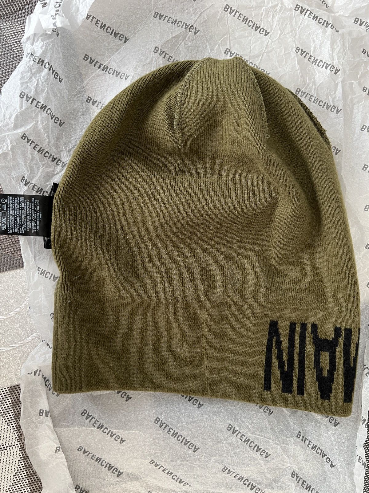 Balmain Balmain Logo W8HA620M380 Khaki Beanie hat Size ONE SIZE - 8 Thumbnail