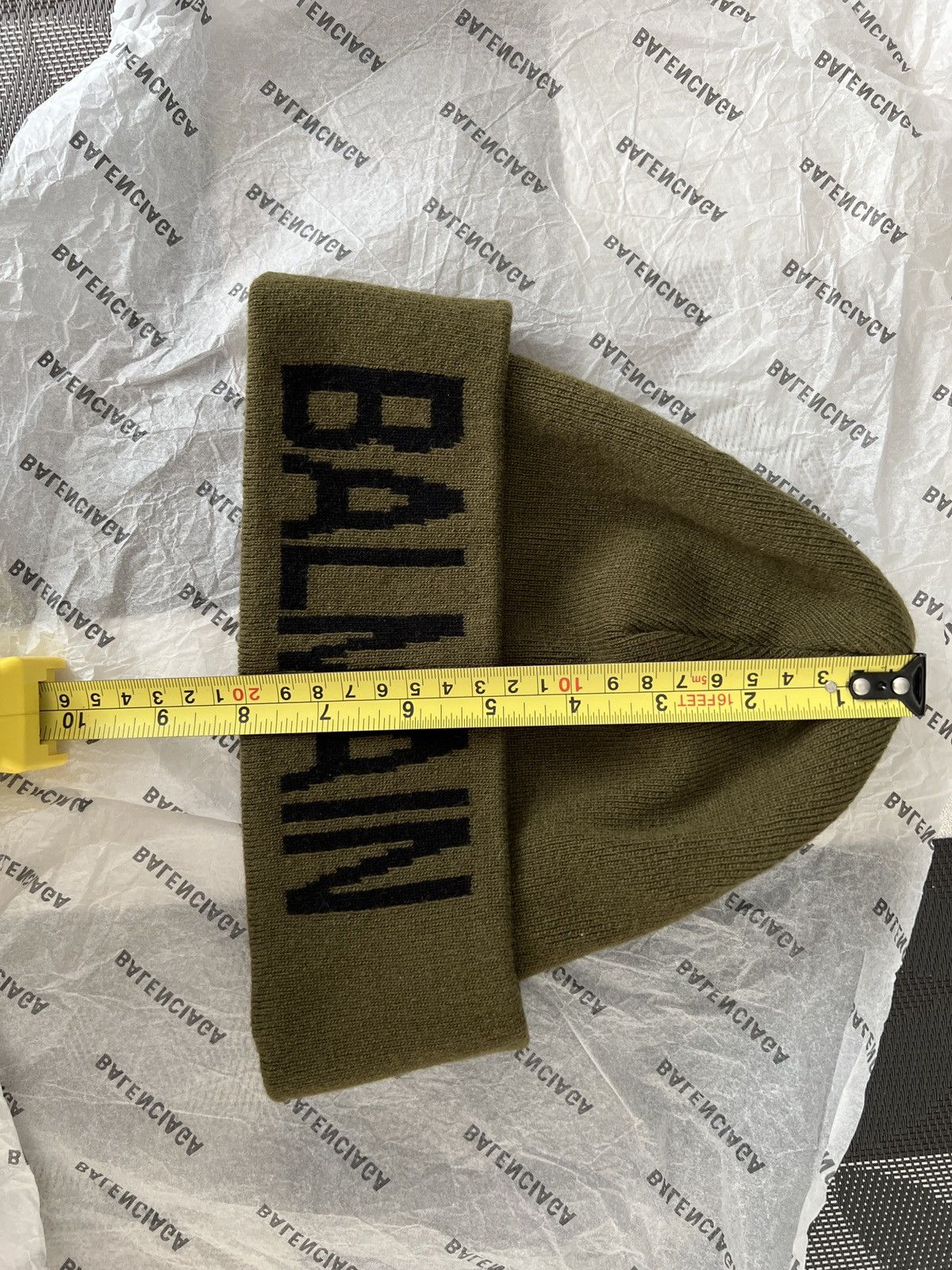 Balmain Balmain Logo W8HA620M380 Khaki Beanie hat Size ONE SIZE - 5 Thumbnail