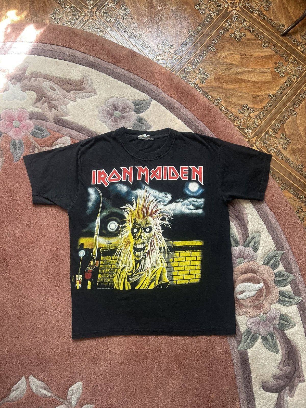 image of Band Tees x Rock T Shirt Vintage Iron Maiden 1980 T-Shirt in Black, Men's (Size Medium)