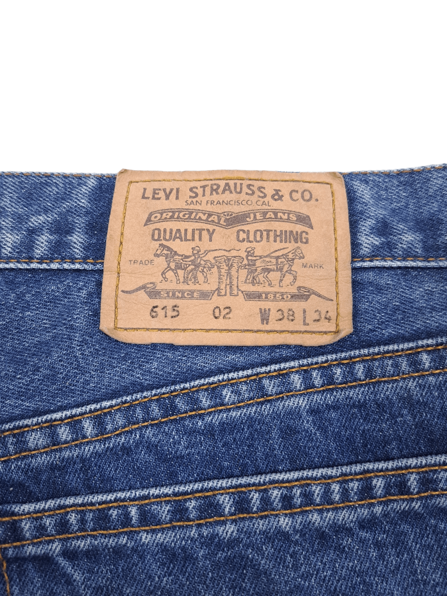 Levi's × Levi's Vintage Clothing × Vintage 💎 Vintage Levi's 615 38/34 Navy Blue Denim Straight Jeans Size US 38 / EU 54 - 7 Thumbnail