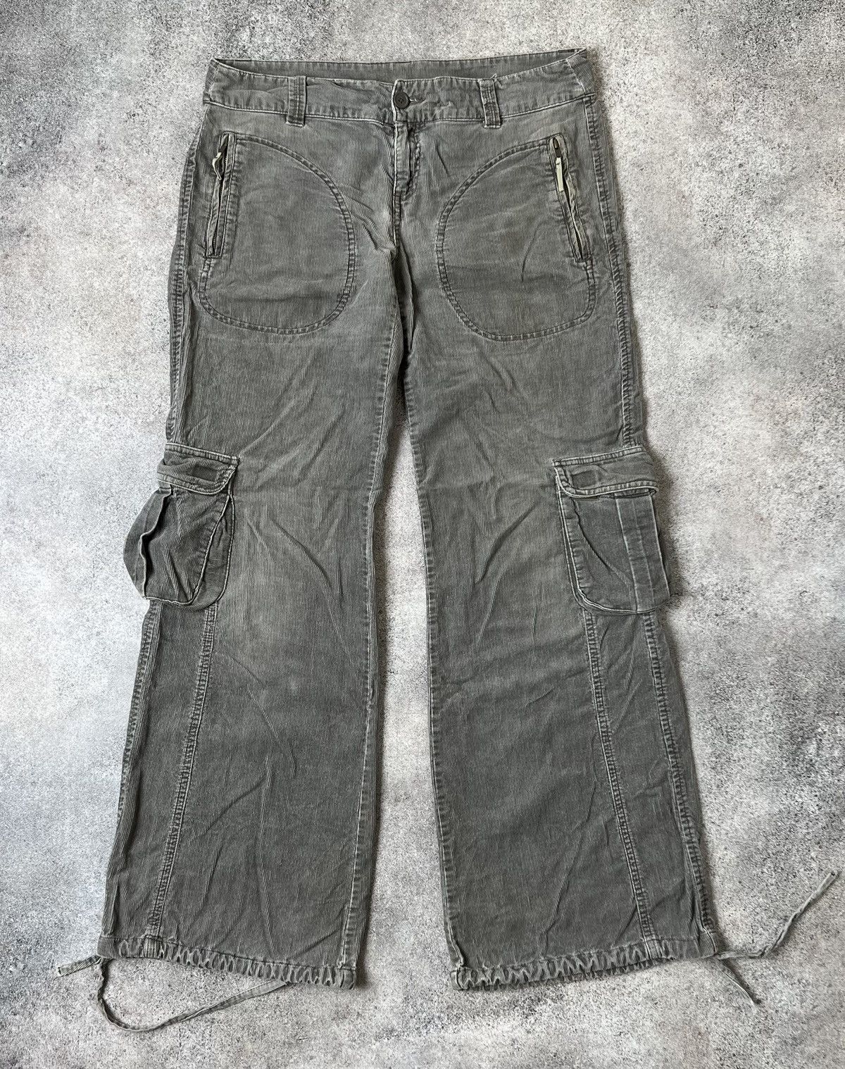 image of Le Grande Bleu L G B x Seditionaries Vintage Japanese Corduroy Flare Pants in Grey, Men's (Size 33)