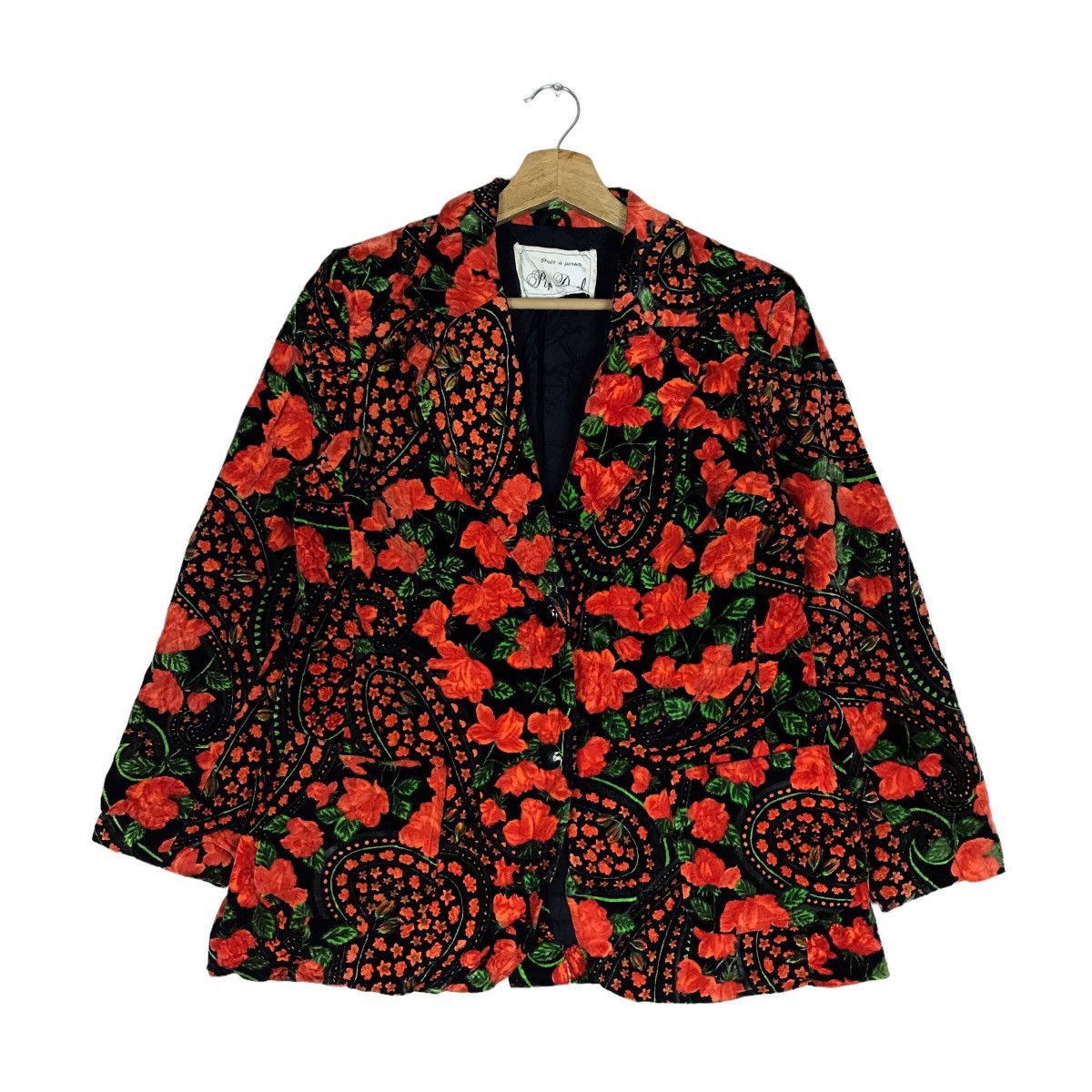 Vintage Pip Dool Pret a Porter Over Print Floral Button Coat