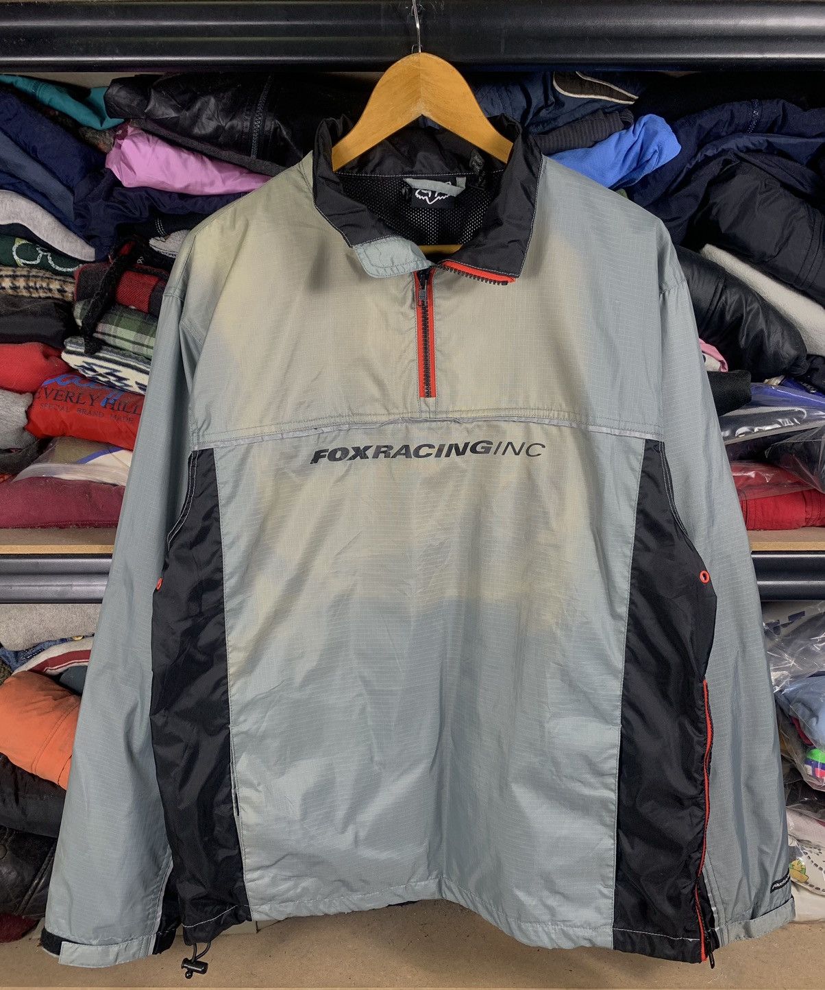 image of Vintage Fox Racing Windbreaker Jacket Sun Faded, Men's (Size Medium)