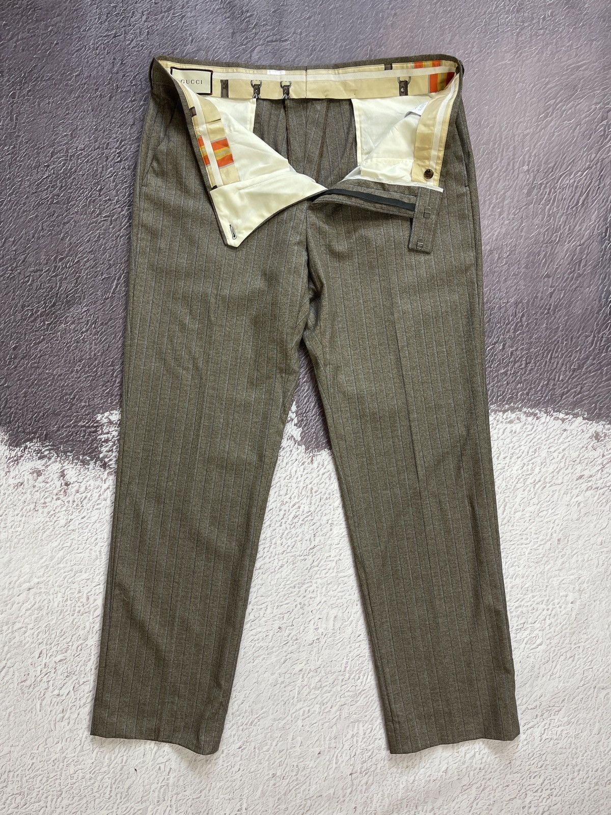 Gucci Gucci striped wool formal pants trousers casual RRP 1000$ Size 44R - 9 Thumbnail