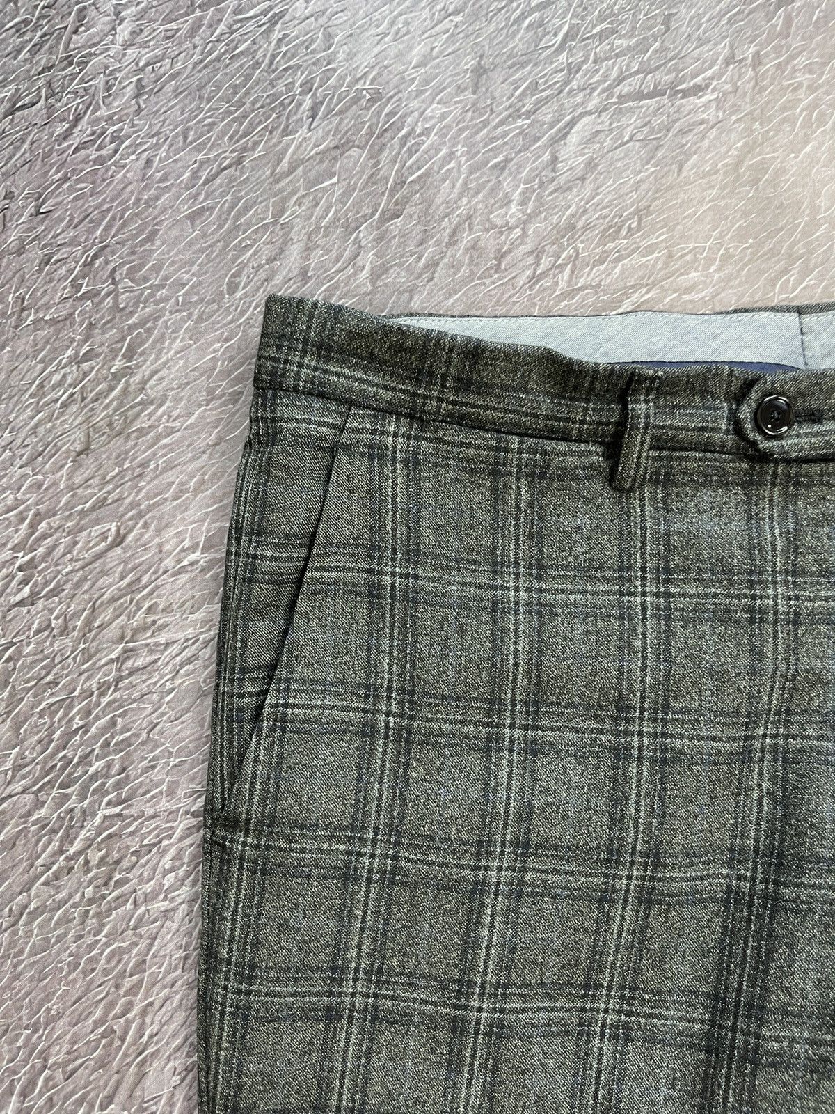 Tagliatore Tagliatore wool grey checkered classic pants casual Size 38R - 6 Thumbnail