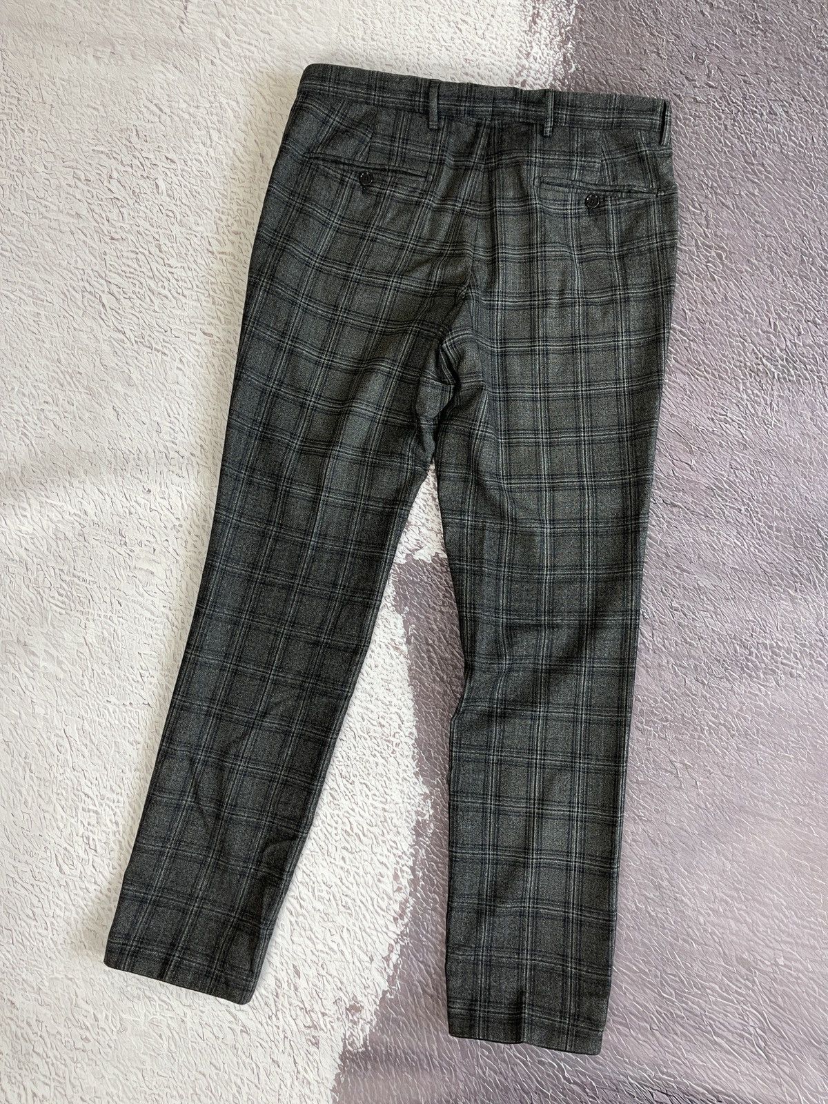 Tagliatore Tagliatore wool grey checkered classic pants casual Size 38R - 12 Thumbnail