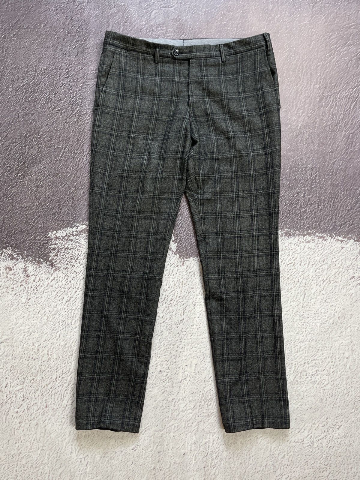 Tagliatore Tagliatore wool grey checkered classic pants casual Size 38R - 2 Thumbnail