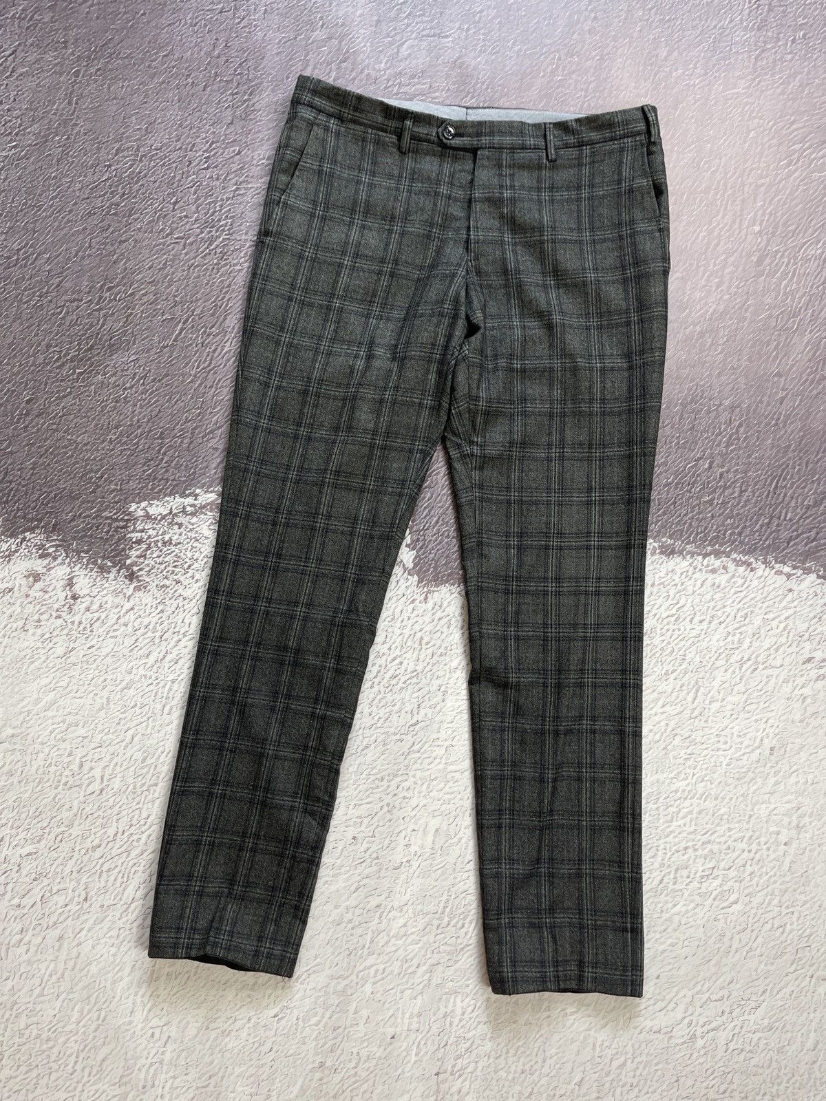 Tagliatore Tagliatore wool grey checkered classic pants casual Size 38R - 1 Thumbnail