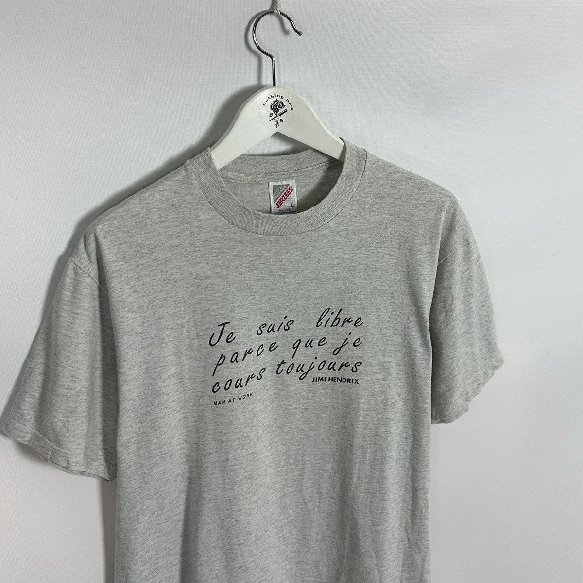 Band Tees Vintage 90s Jimi Hendrix Man at Work Jerzees rare tee Legend Size US L / EU 52-54 / 3 - 3 Thumbnail