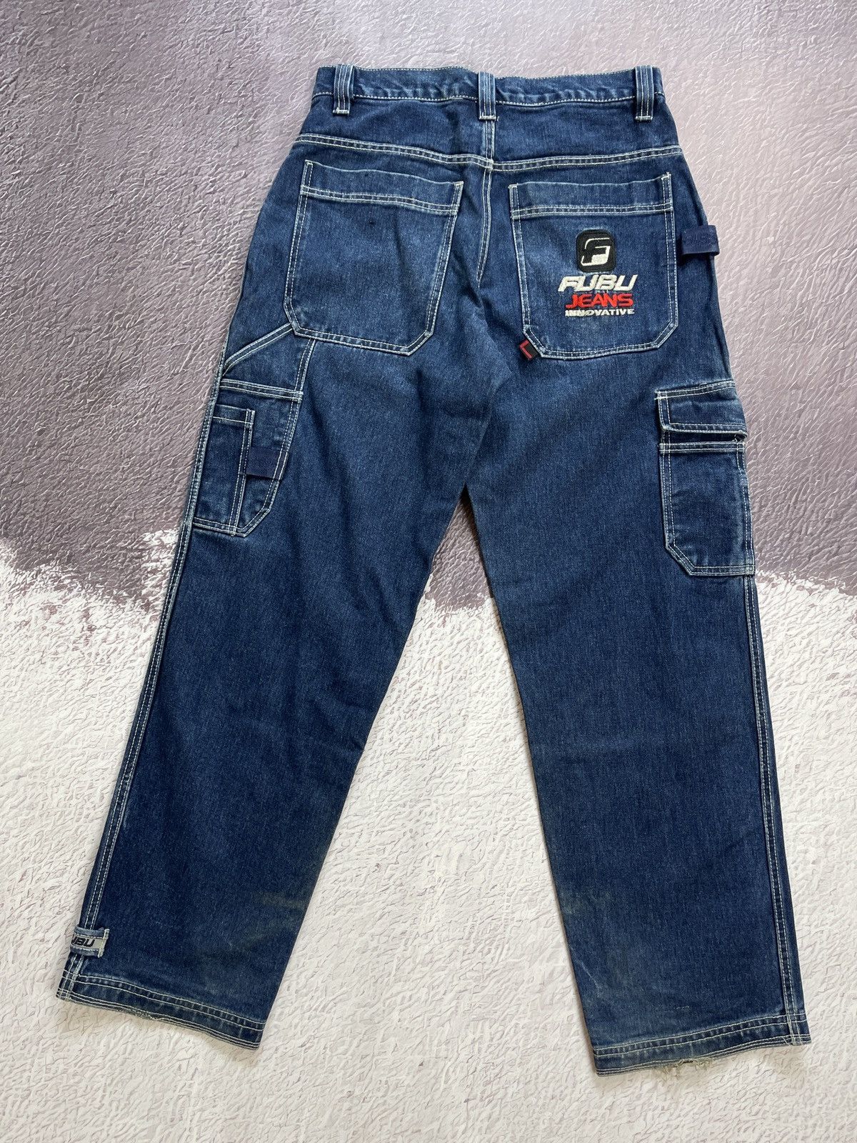 Fubu FUBU vintage rap denim cargo pants carpenter embroidered Size US 32 / EU 48 - 2 Thumbnail