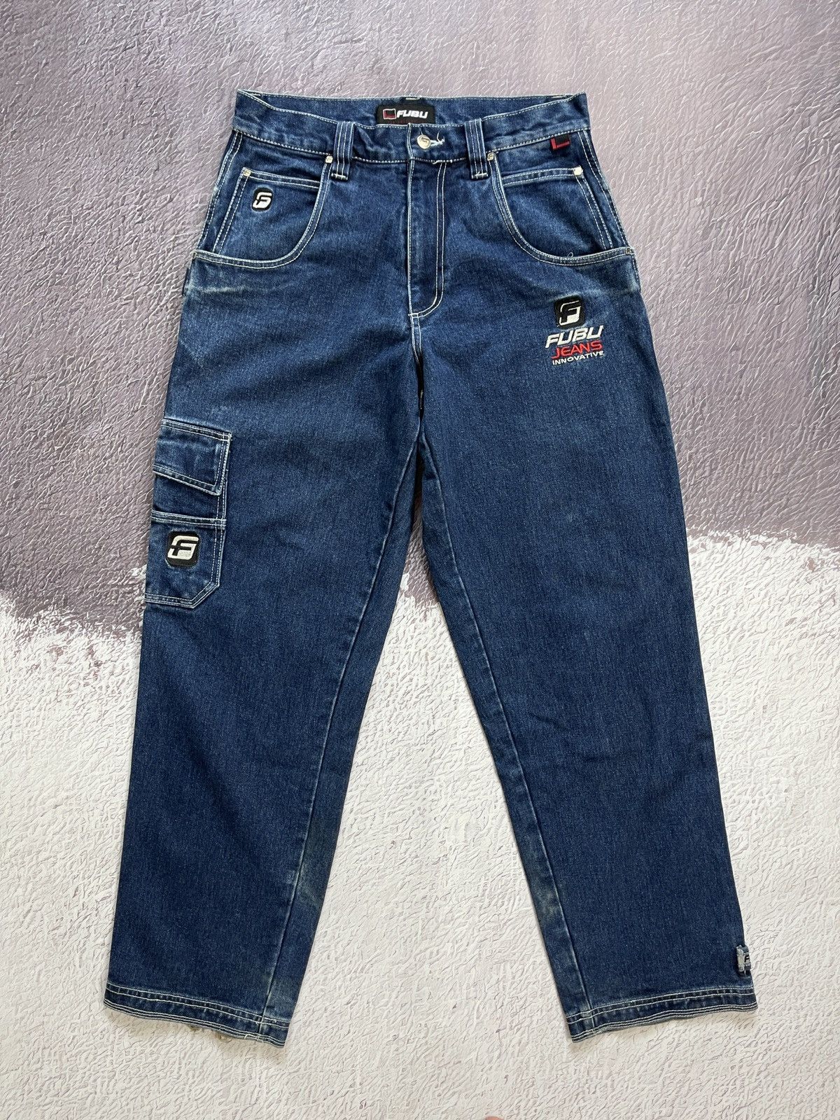 Fubu FUBU vintage rap denim cargo pants carpenter embroidered Size US 32 / EU 48 - 3 Thumbnail