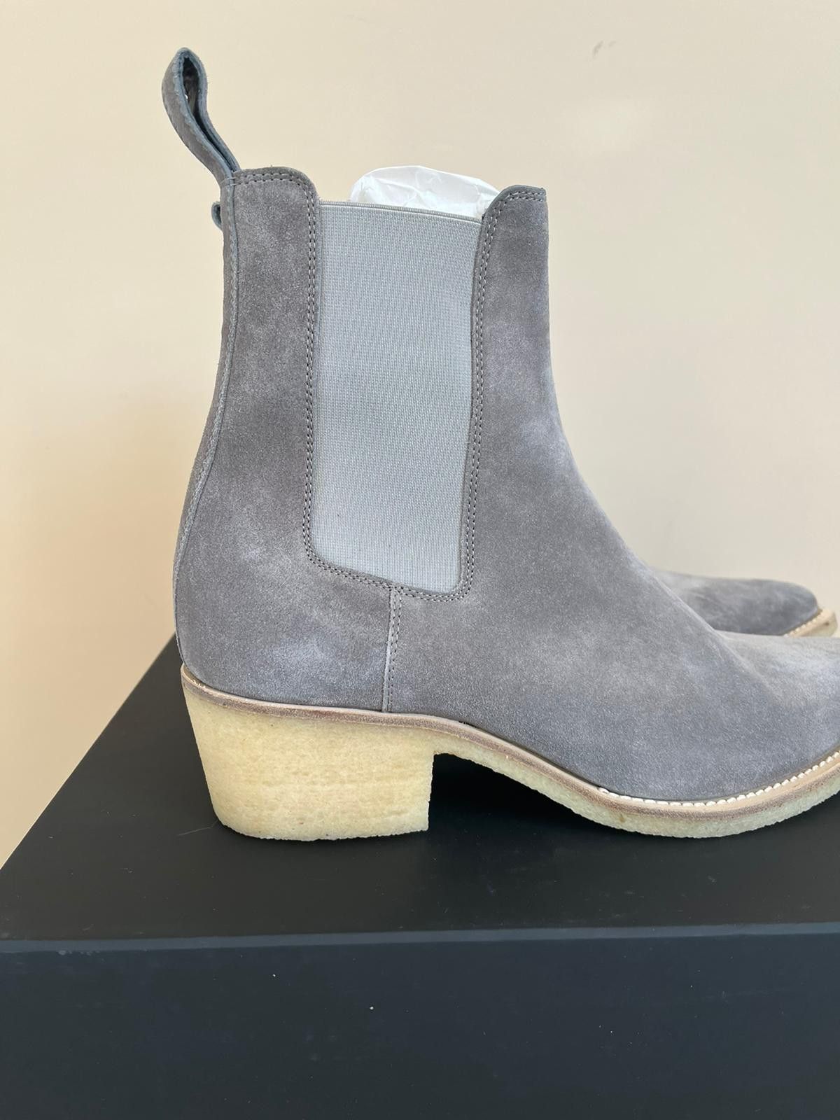 Amiri Crepe Pointy Toe Chelsa Boot in Slate Grey Size US 9.5 / EU 42-43 - 2 Thumbnail
